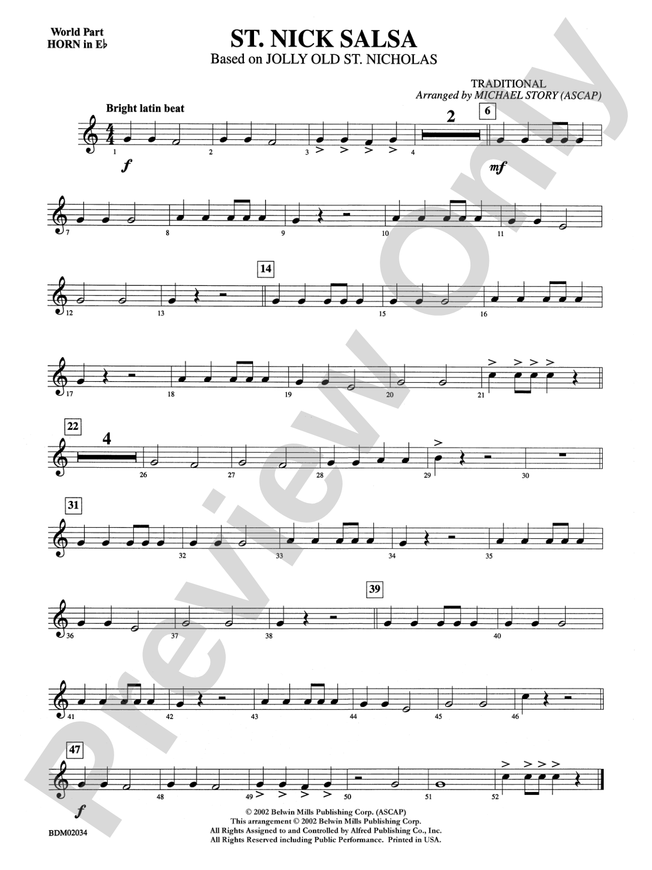 St. Nick Salsa: WP 1st Horn in E-flat