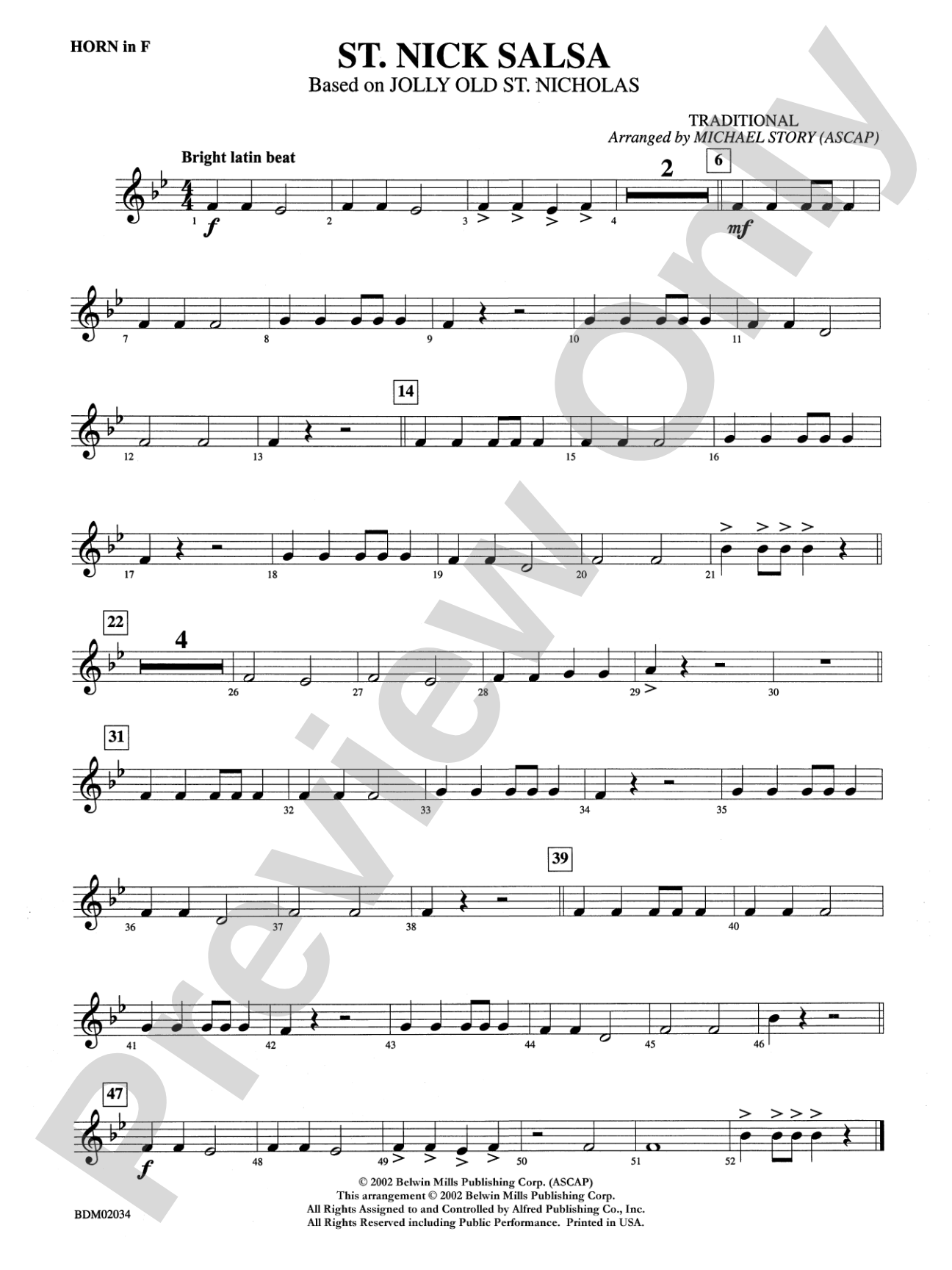 St. Nick Salsa: 1st F Horn