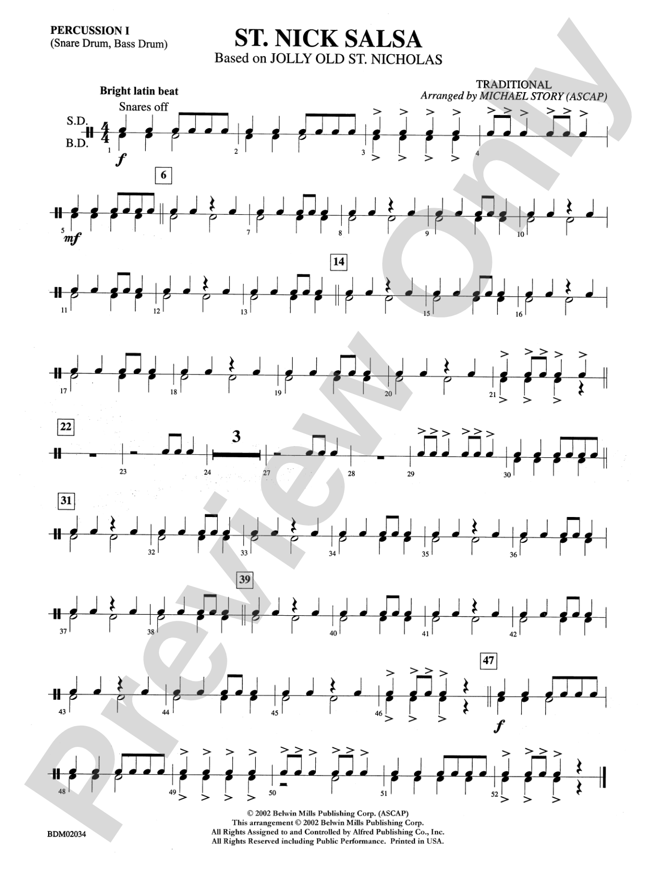 St. Nick Salsa: 1st Percussion