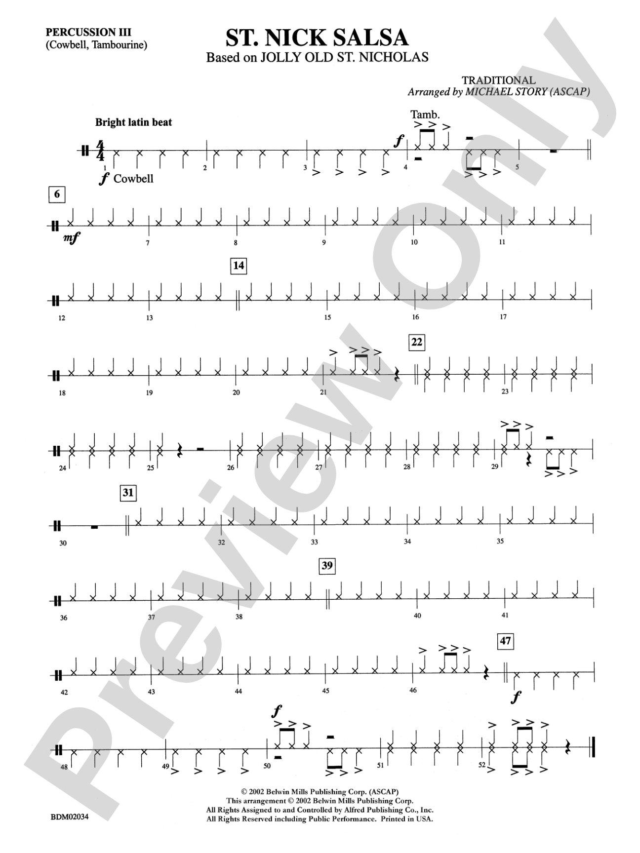St. Nick Salsa: 3rd Percussion