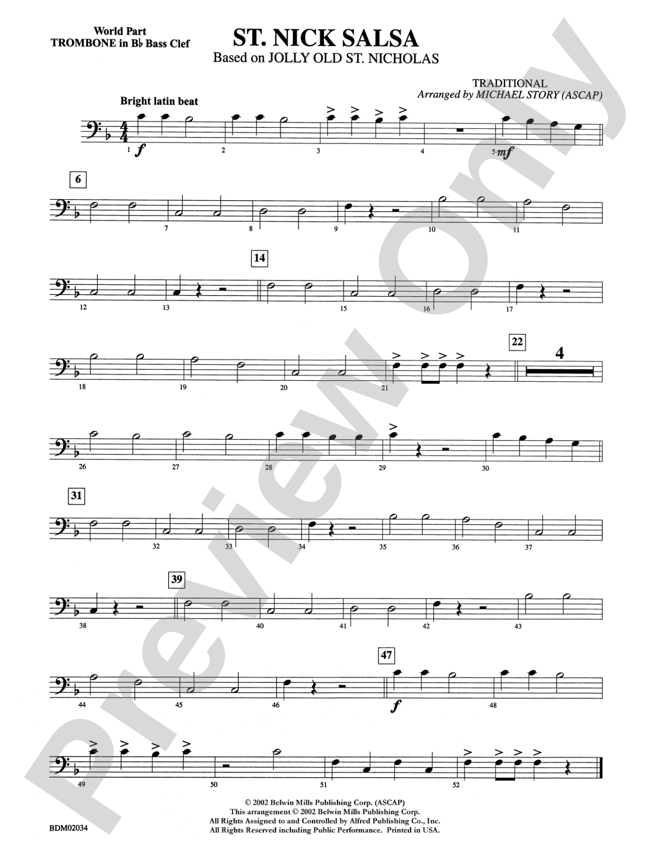 St. Nick Salsa: WP 1st B-flat Trombone B.C.