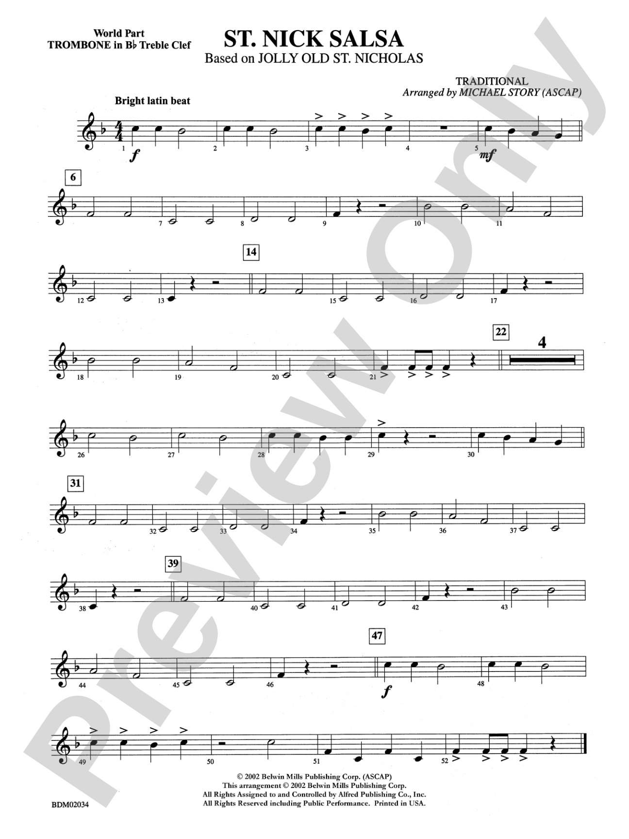 St. Nick Salsa: WP 1st B-flat Trombone T.C.