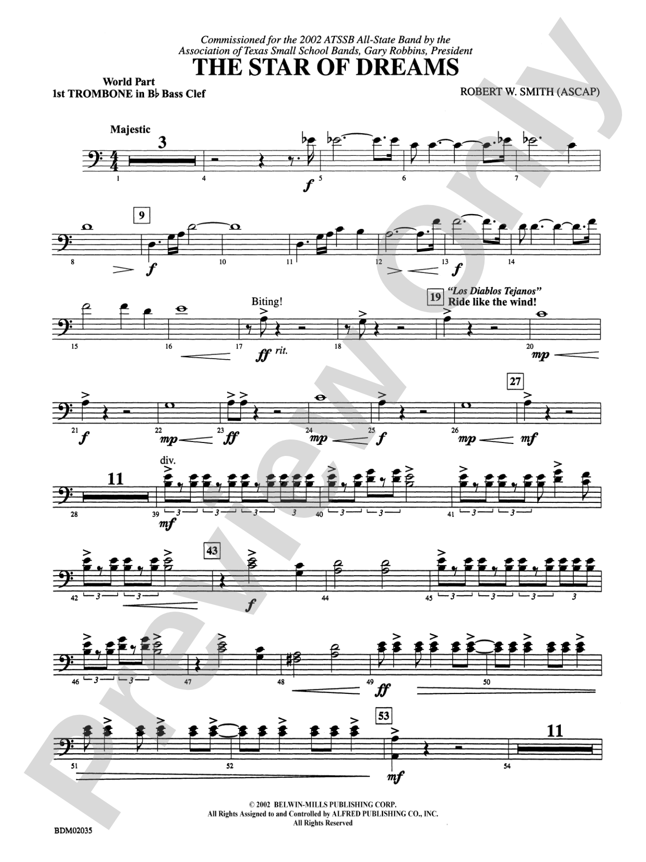 The Star of Dreams: (wp) 1st B-flat Trombone B.C.