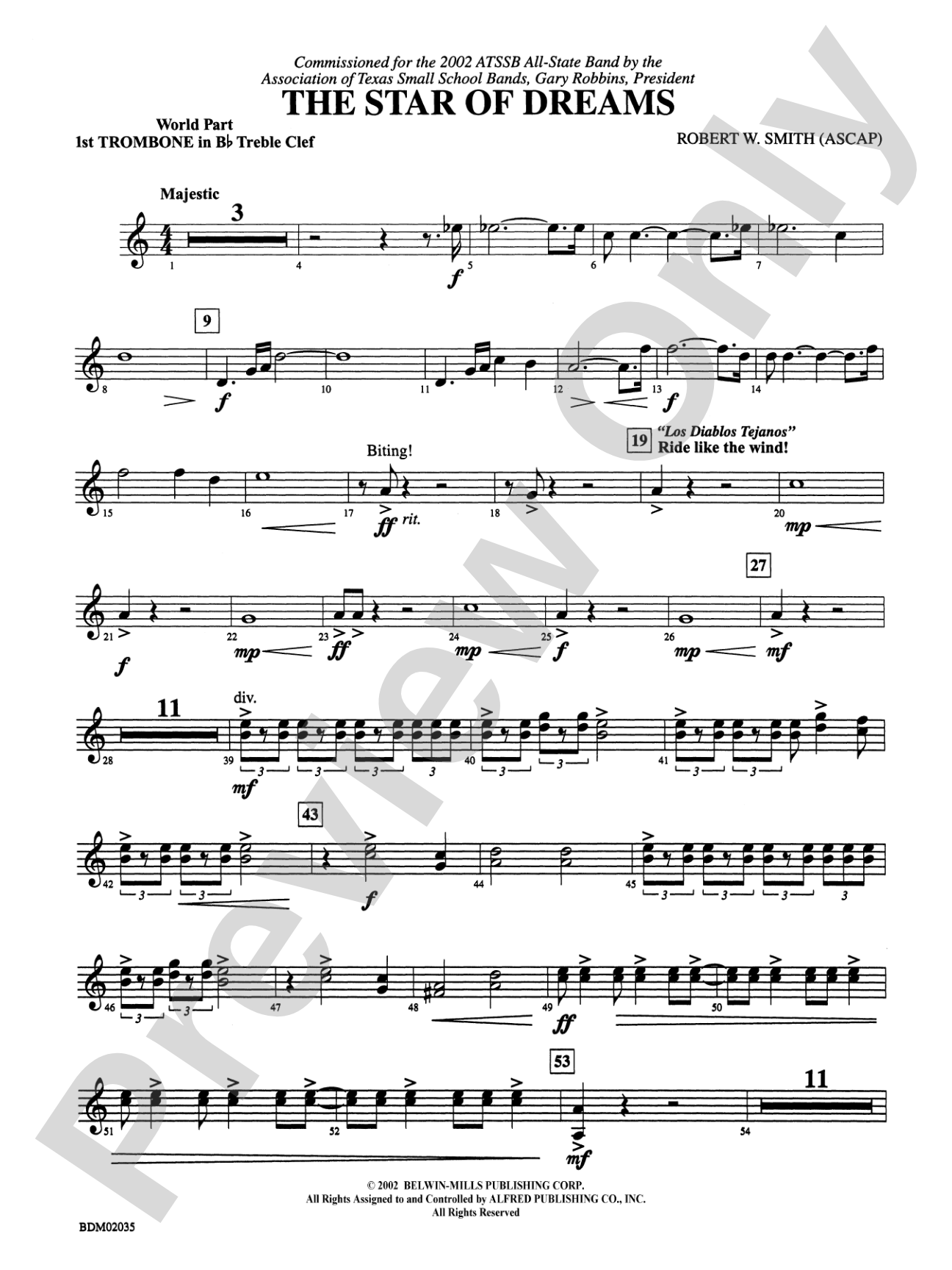 The Star of Dreams: (wp) 1st B-flat Trombone T.C.