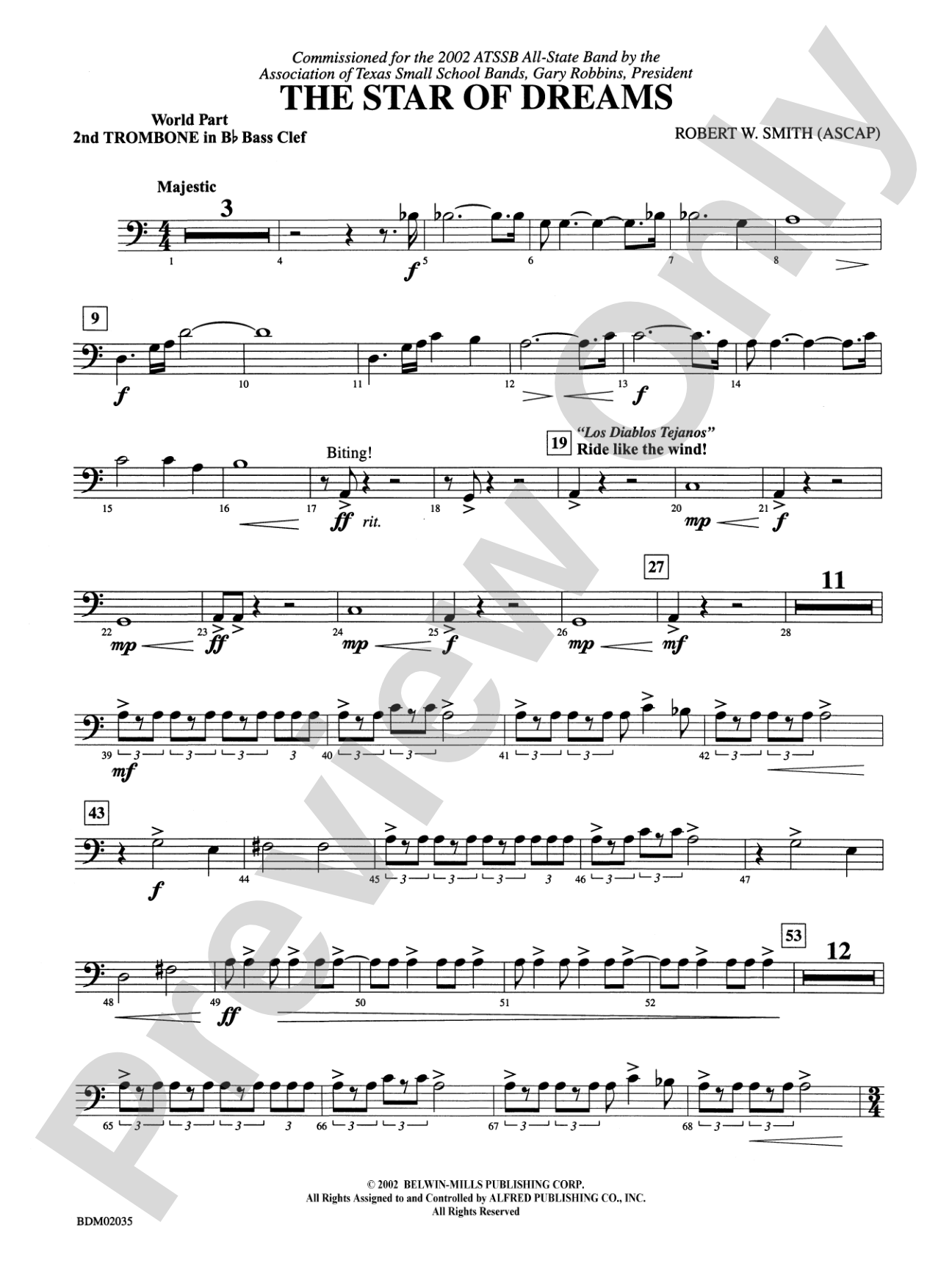 The Star of Dreams: (wp) 2nd B-flat Trombone B.C.