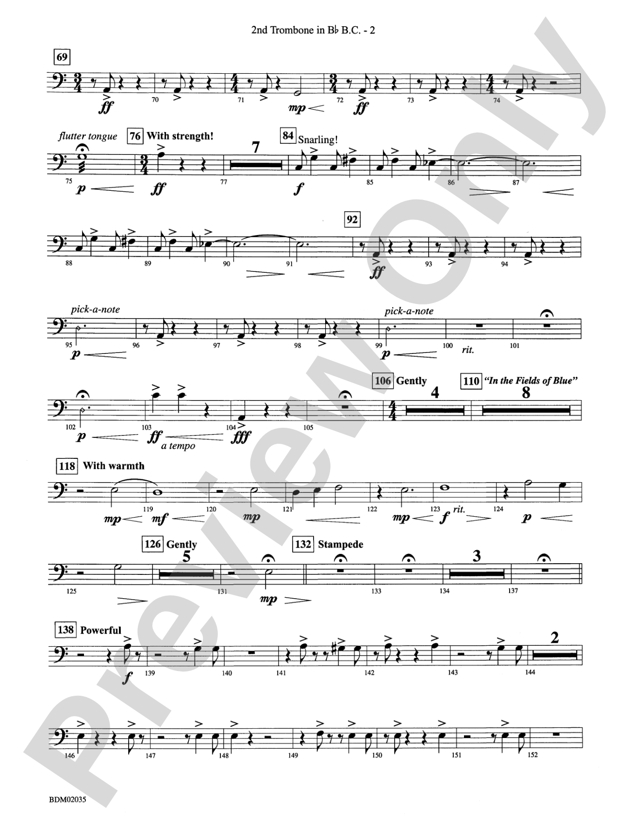 The Star of Dreams: (wp) 2nd B-flat Trombone B.C.