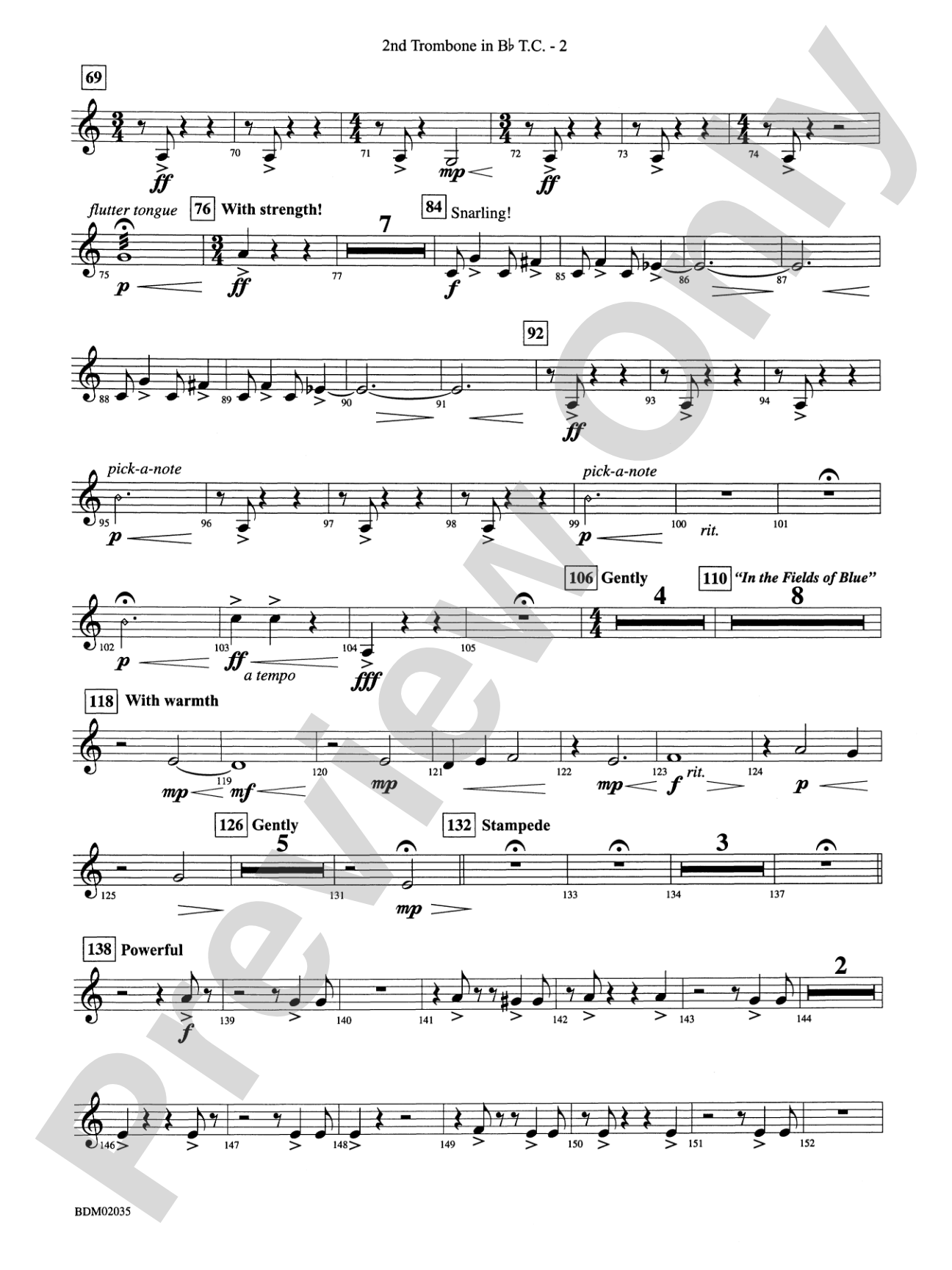 The Star of Dreams: (wp) 2nd B-flat Trombone T.C.