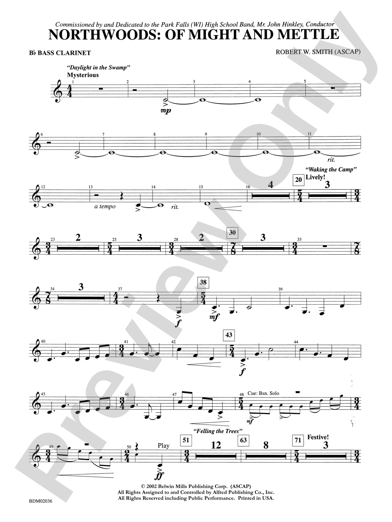 Northwoods: Of Might and Mettle: B-flat Bass Clarinet