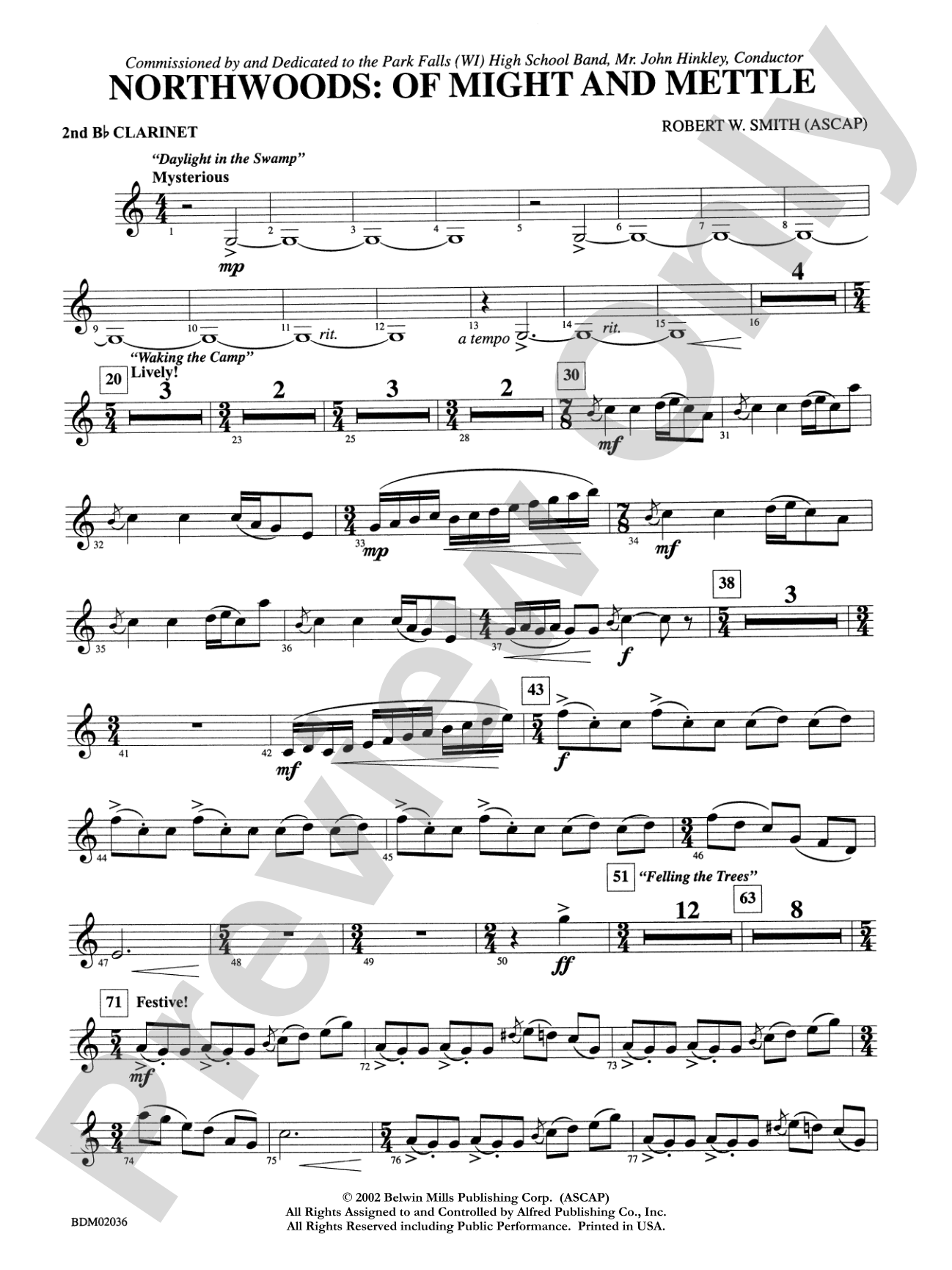 Northwoods: Of Might and Mettle: 2nd B-flat Clarinet