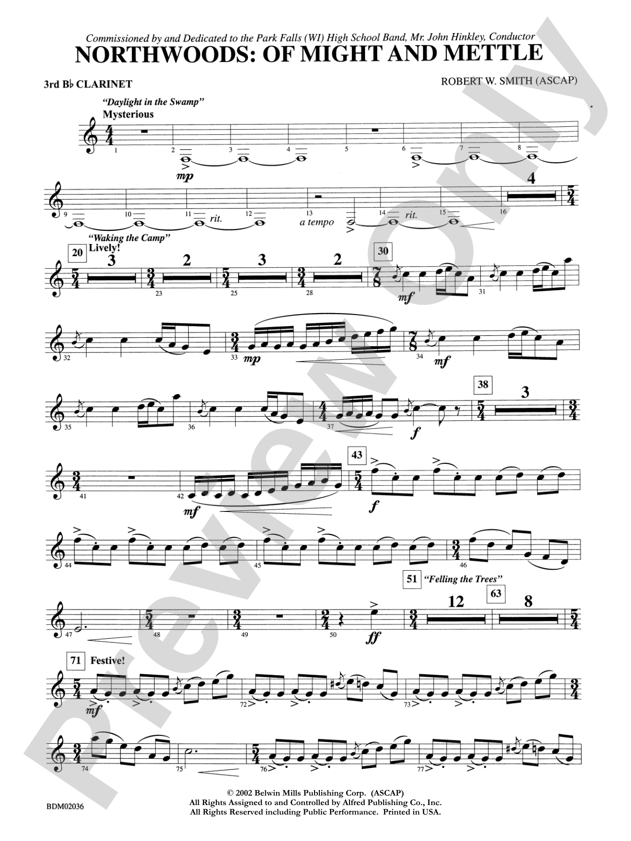Northwoods: Of Might and Mettle: 3rd B-flat Clarinet
