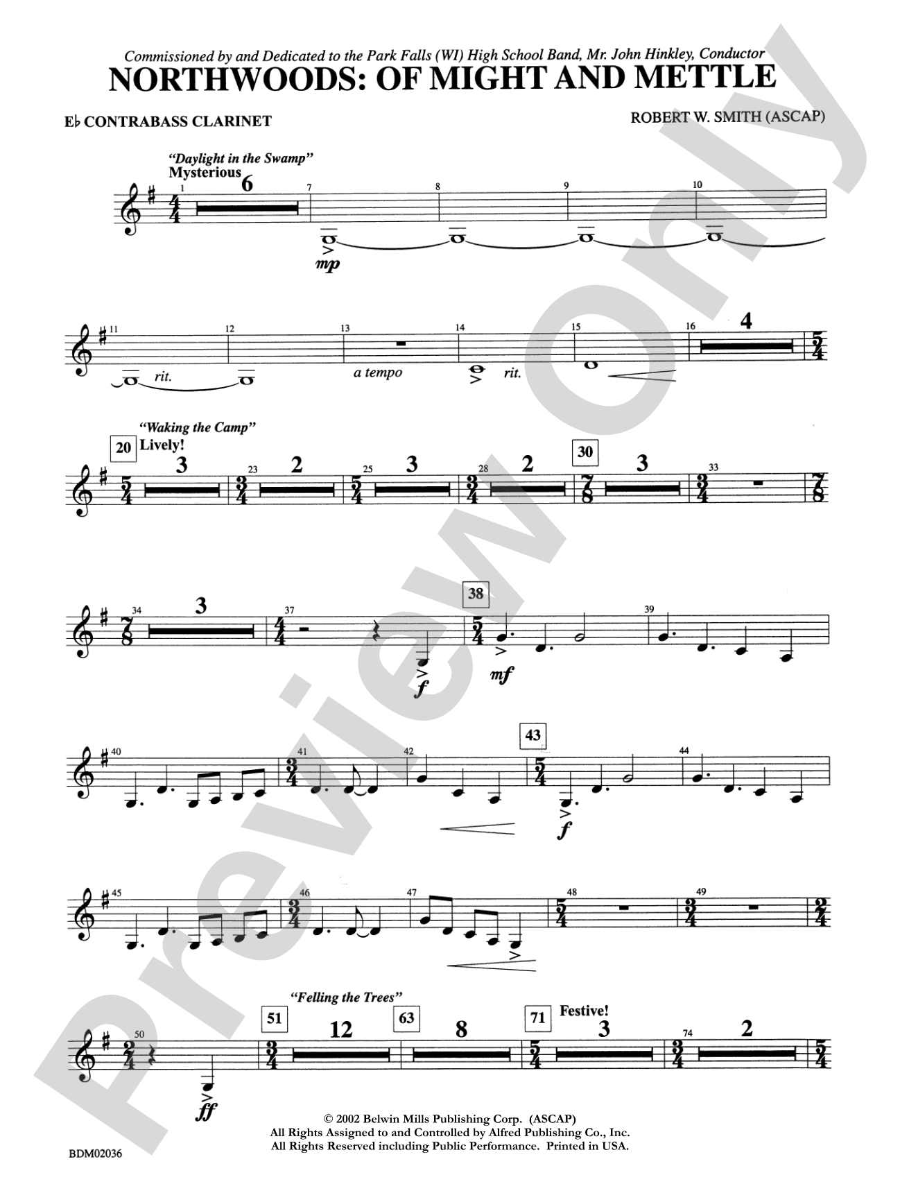 Northwoods: Of Might and Mettle: E-flat Contrabass Clarinet