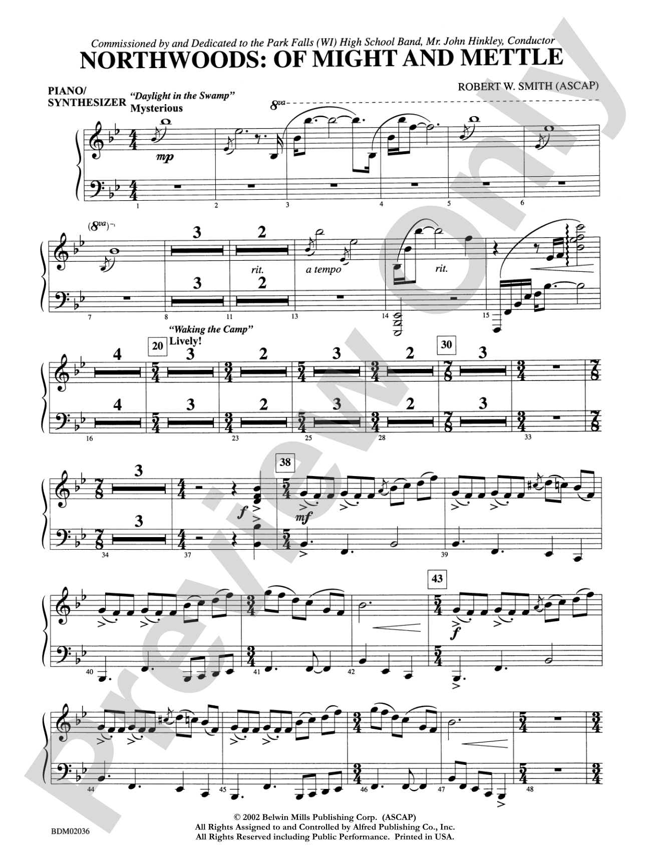 Northwoods: Of Might and Mettle: Piano Accompaniment
