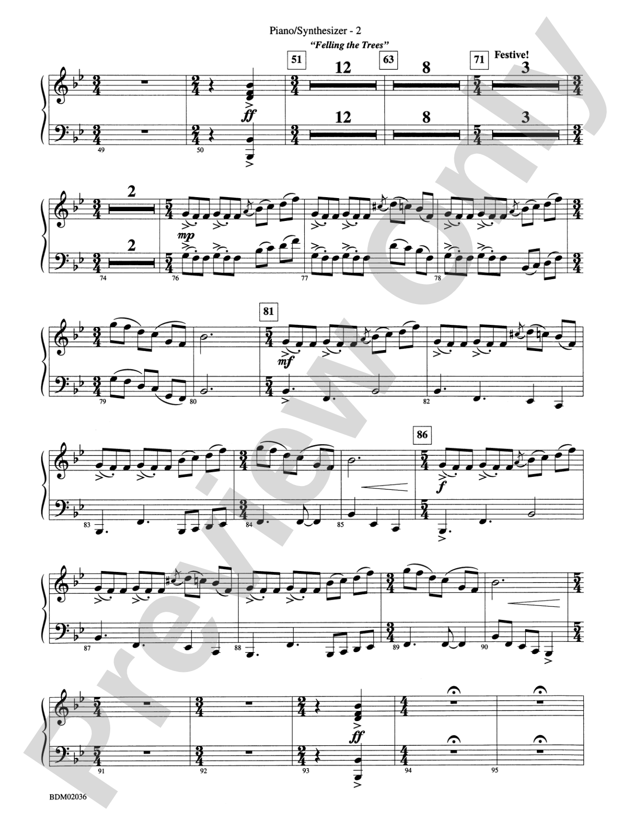 Northwoods: Of Might and Mettle: Piano Accompaniment