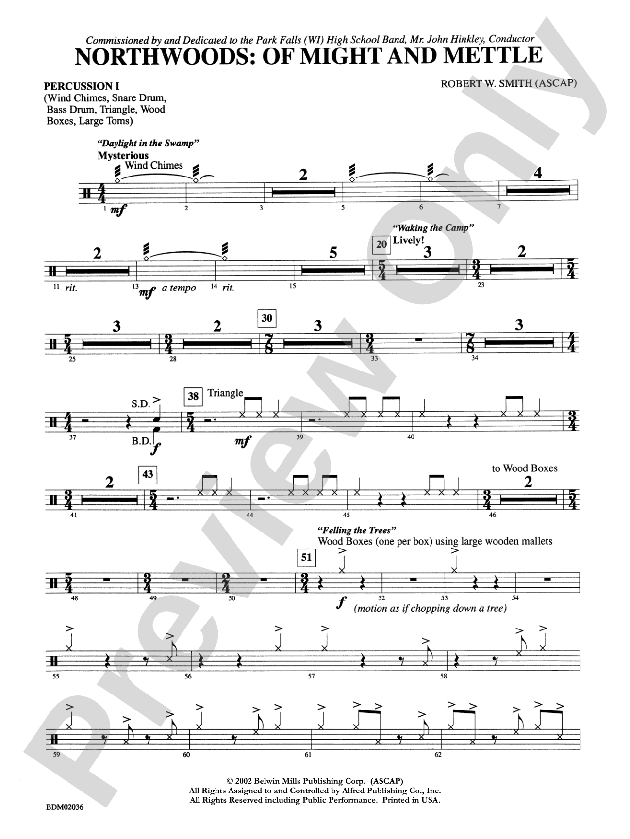 Northwoods: Of Might and Mettle: 1st Percussion