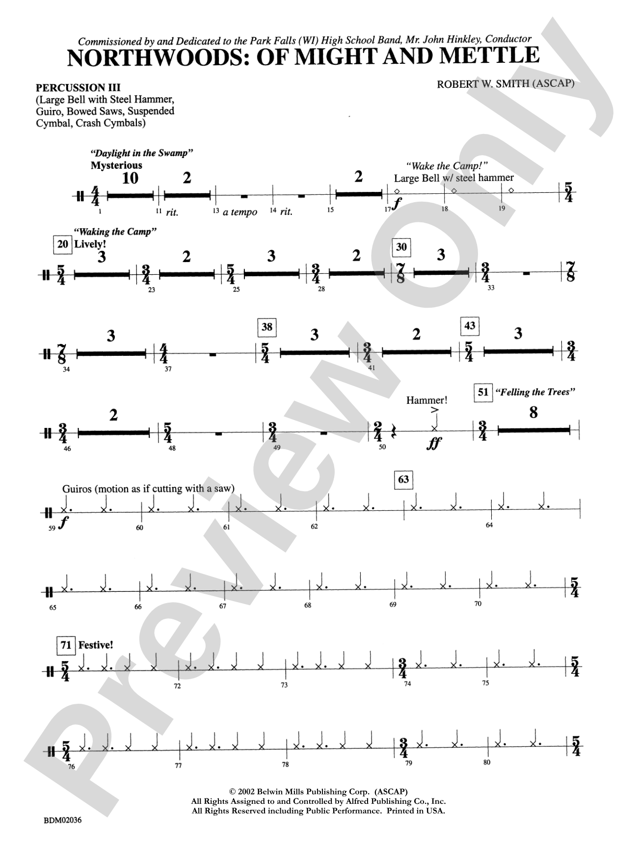Northwoods: Of Might and Mettle: 3rd Percussion
