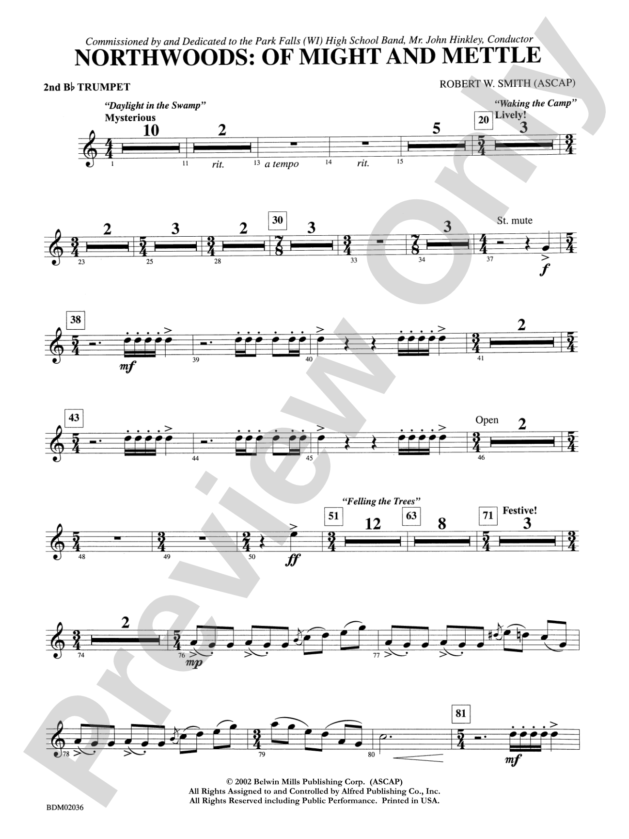 Northwoods: Of Might and Mettle: 2nd B-flat Trumpet