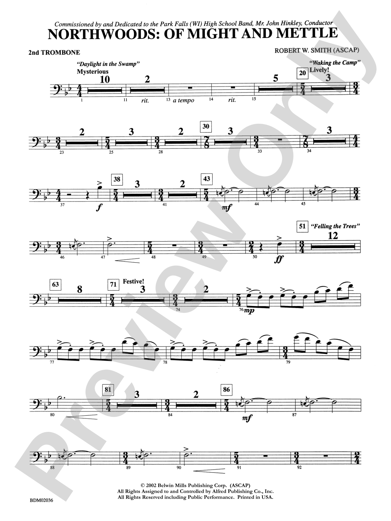 Northwoods: Of Might and Mettle: 2nd Trombone