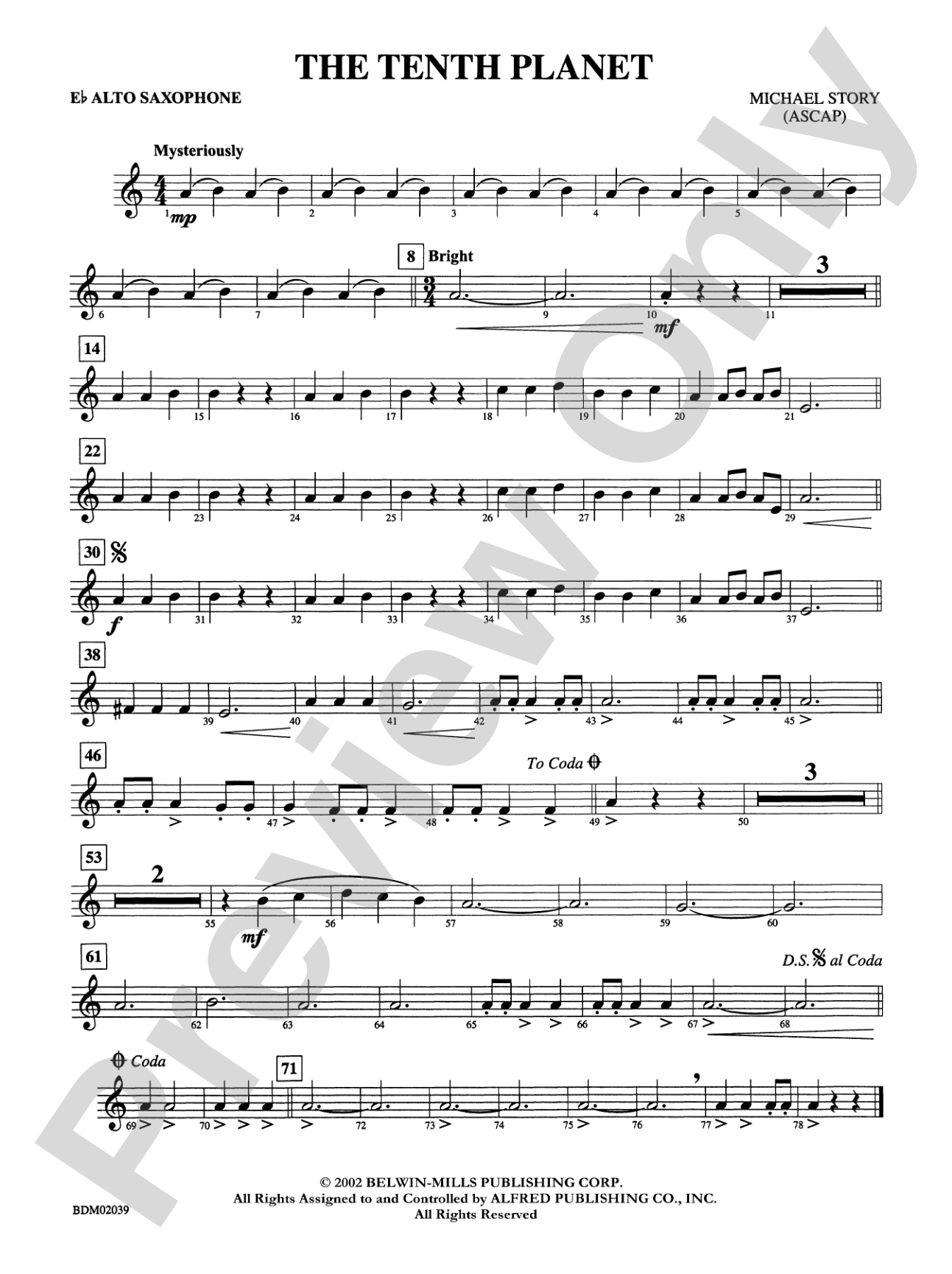 The Tenth Planet: E-flat Alto Saxophone