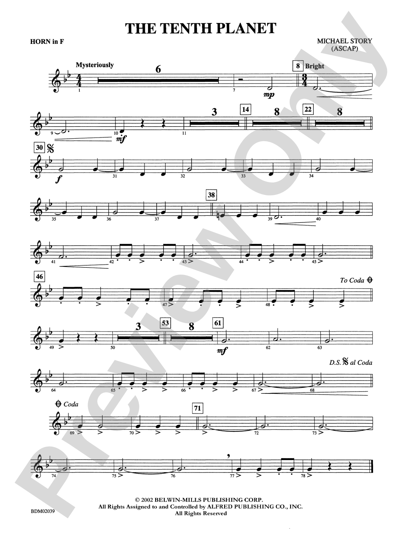 The Tenth Planet: 1st F Horn