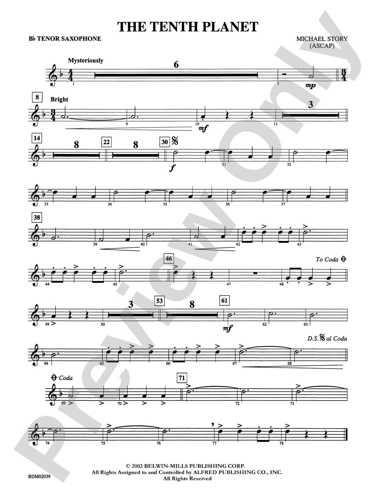 The Tenth Planet: B-flat Tenor Saxophone