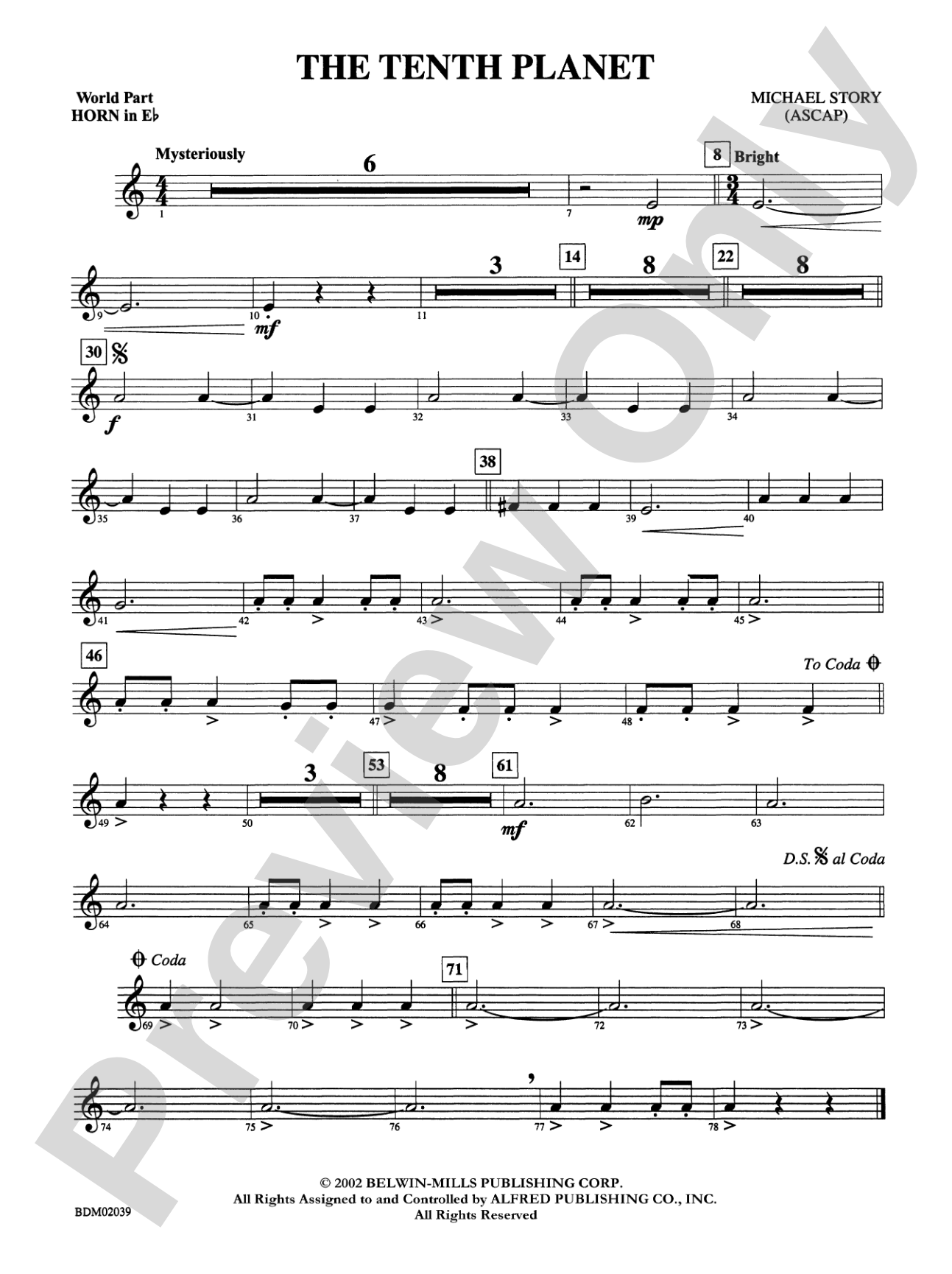 The Tenth Planet: (wp) 1st Horn in E-flat