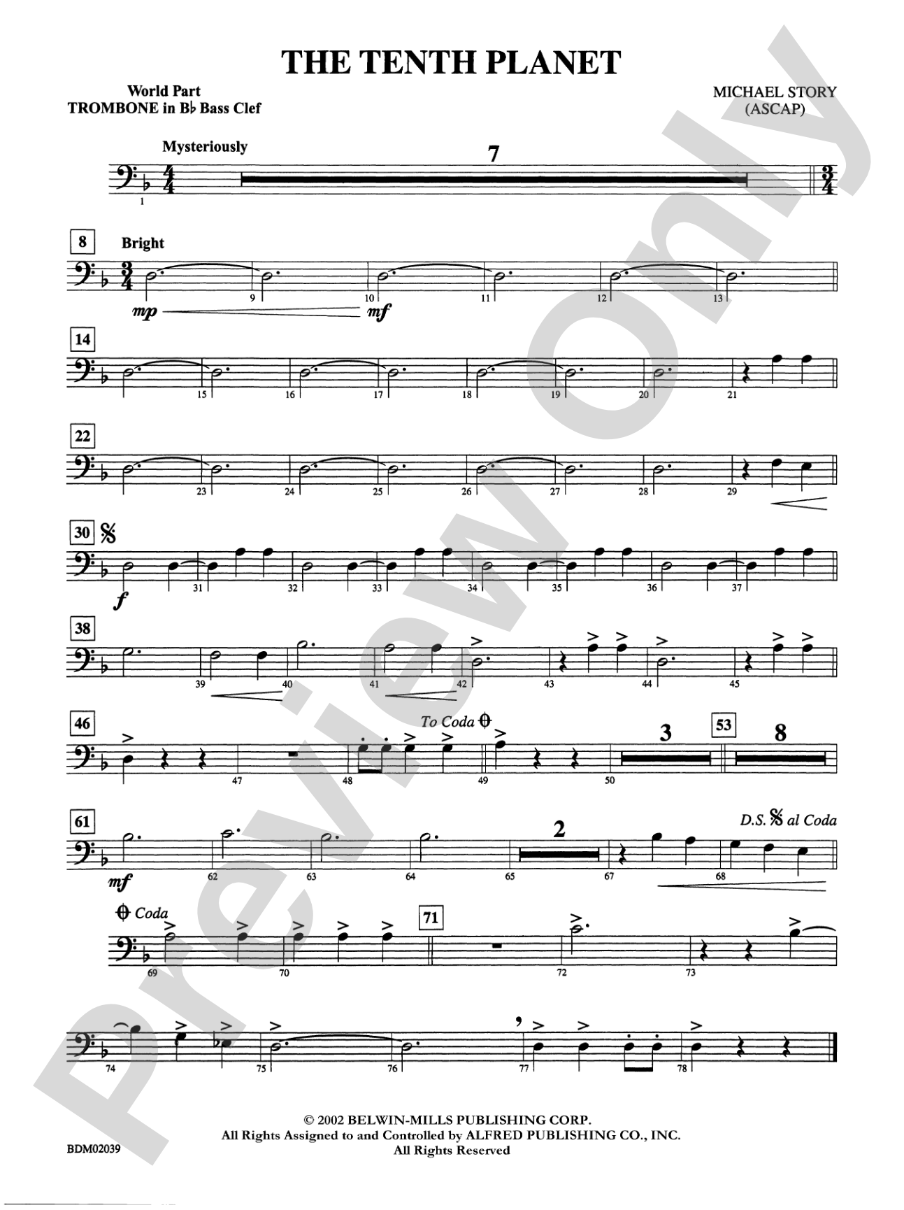 The Tenth Planet: (wp) 1st B-flat Trombone B.C.