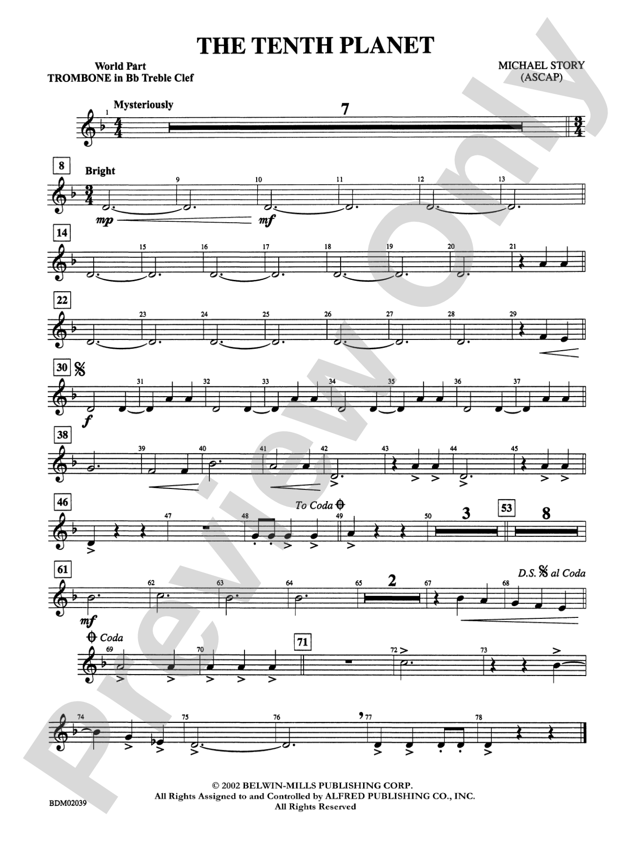 The Tenth Planet: (wp) 1st B-flat Trombone T.C.