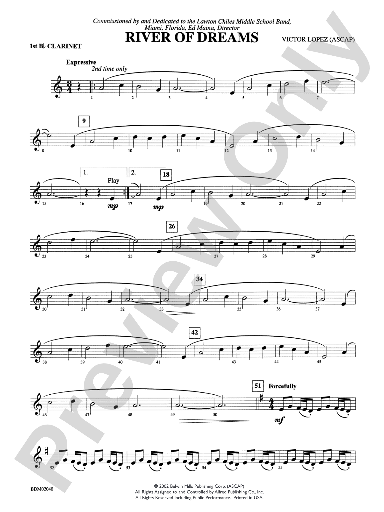 River of Dreams: 1st B-flat Clarinet