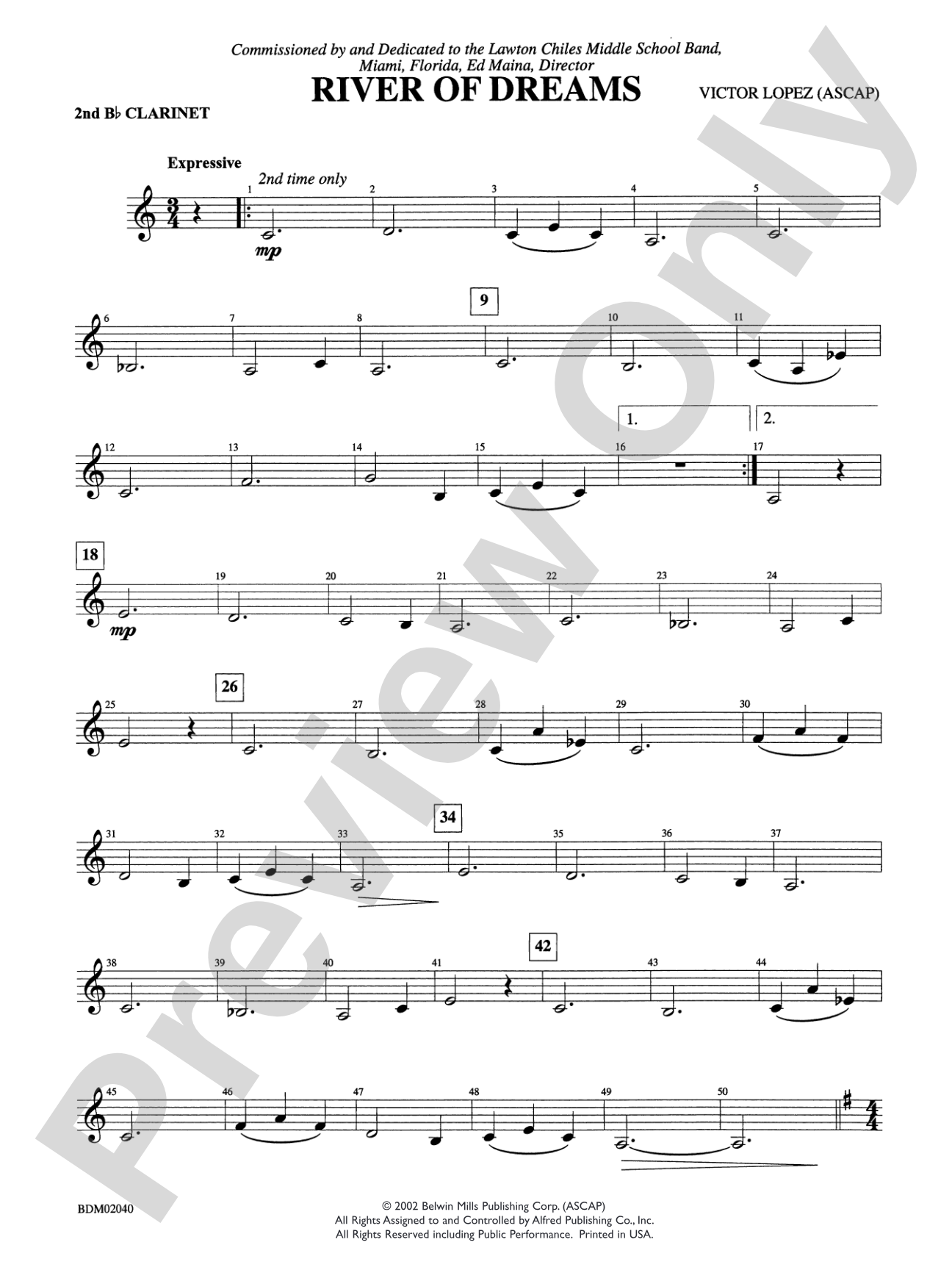 River of Dreams: 2nd B-flat Clarinet