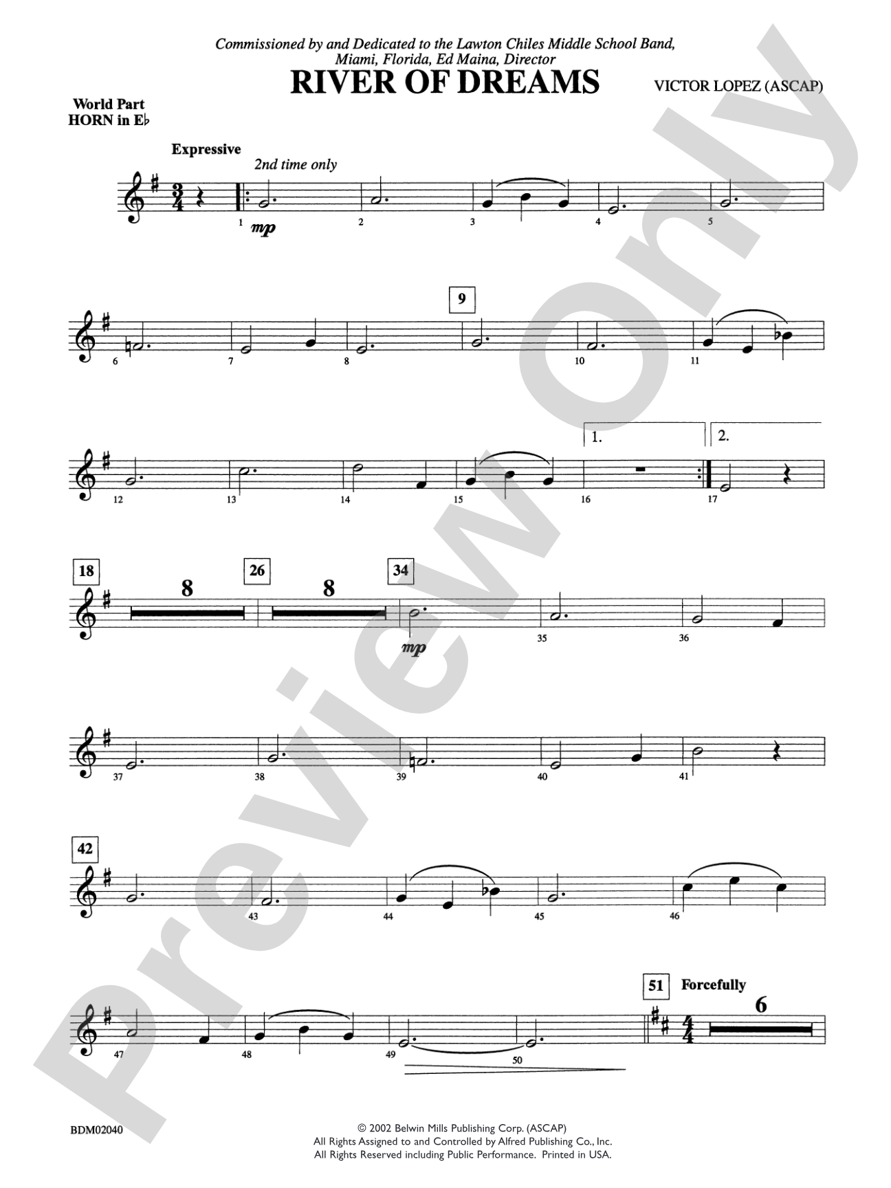 River of Dreams: WP 1st Horn in E-flat