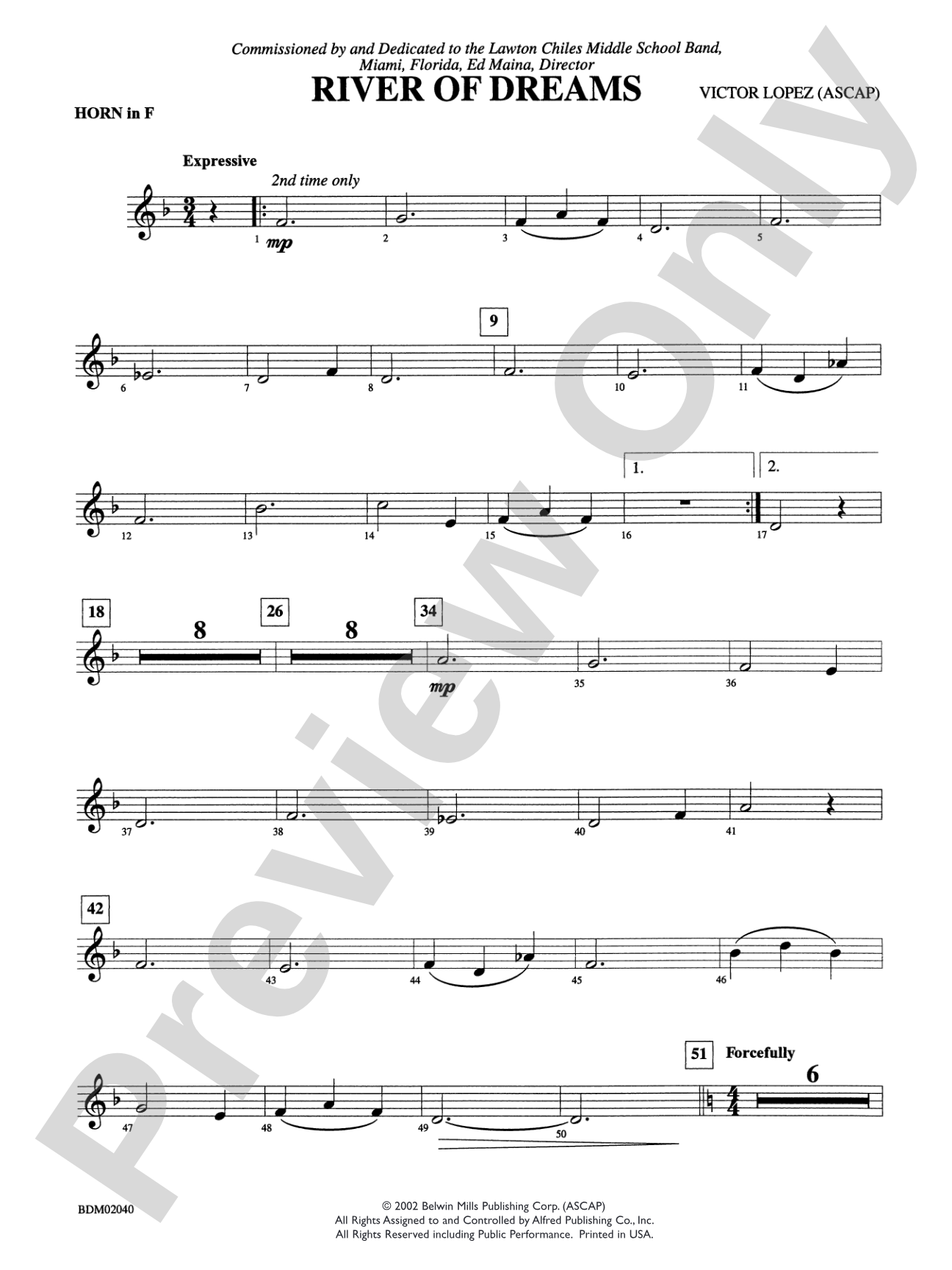 River of Dreams: 1st F Horn