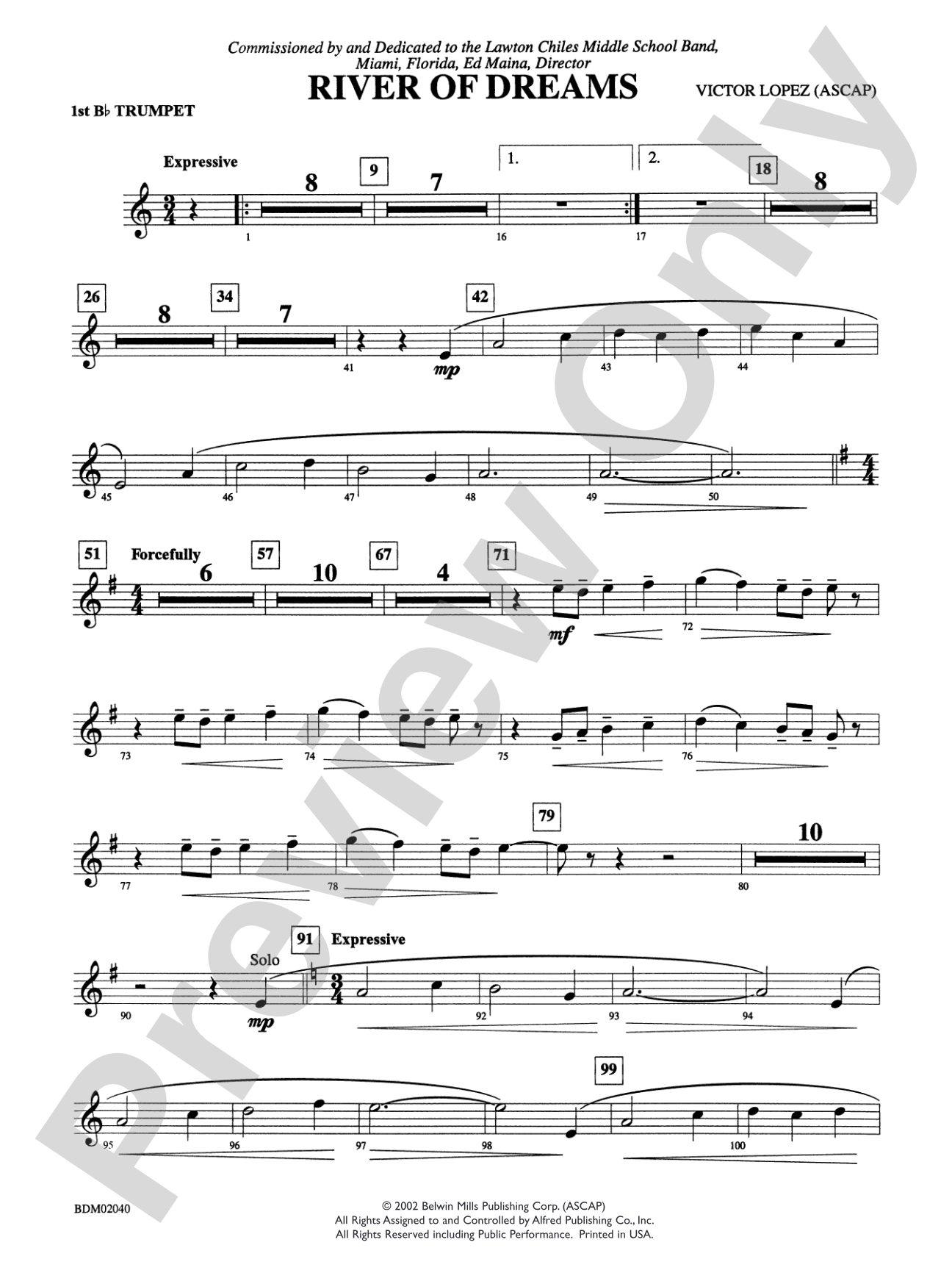 River of Dreams: 1st B-flat Trumpet