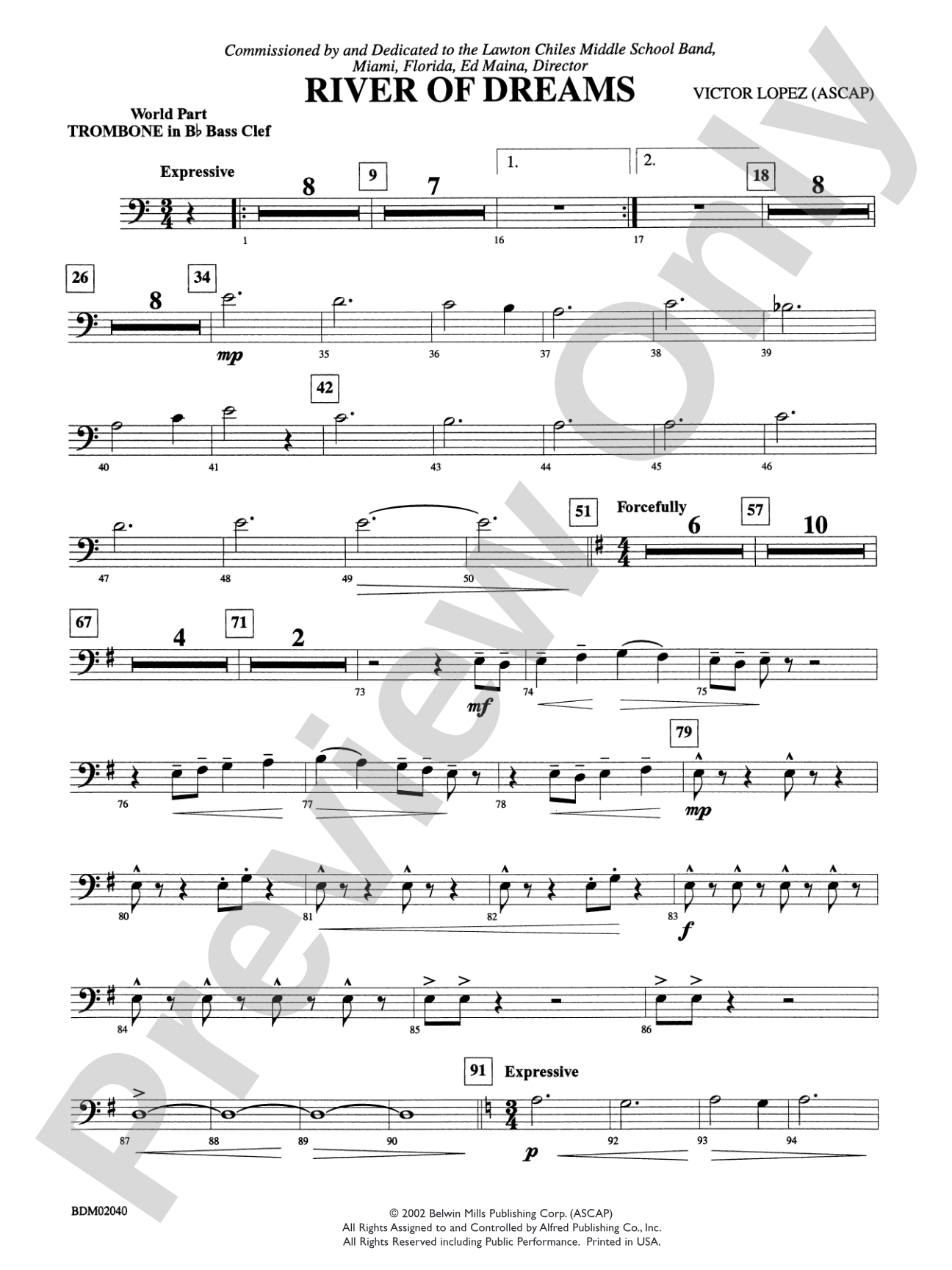 River of Dreams: WP 1st B-flat Trombone B.C.