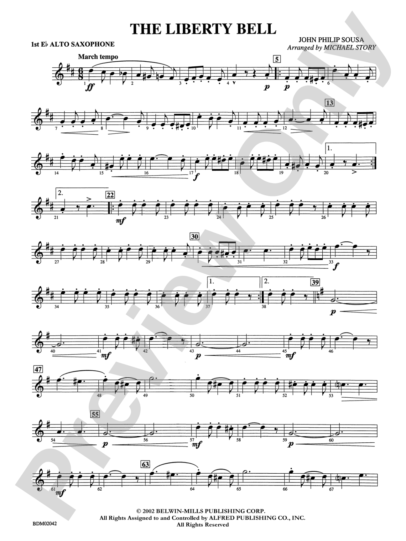 The Liberty Bell: E-flat Alto Saxophone