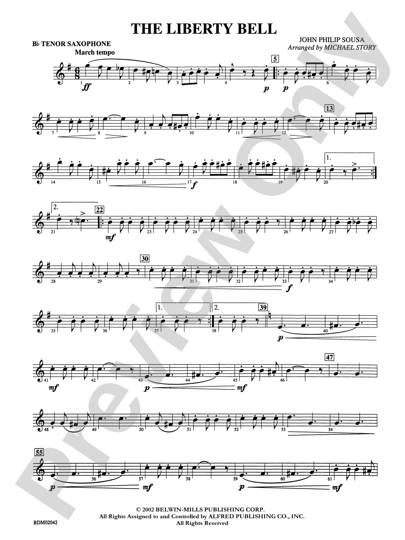 The Liberty Bell: B-flat Tenor Saxophone