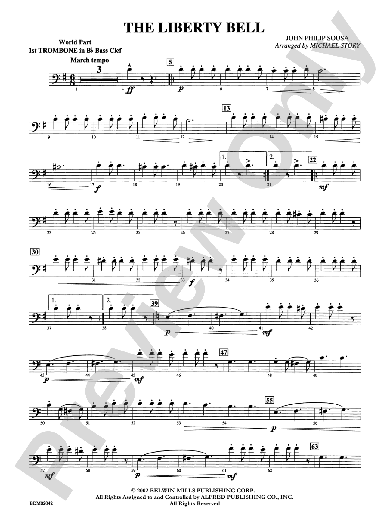 The Liberty Bell: (wp) 1st B-flat Trombone B.C.