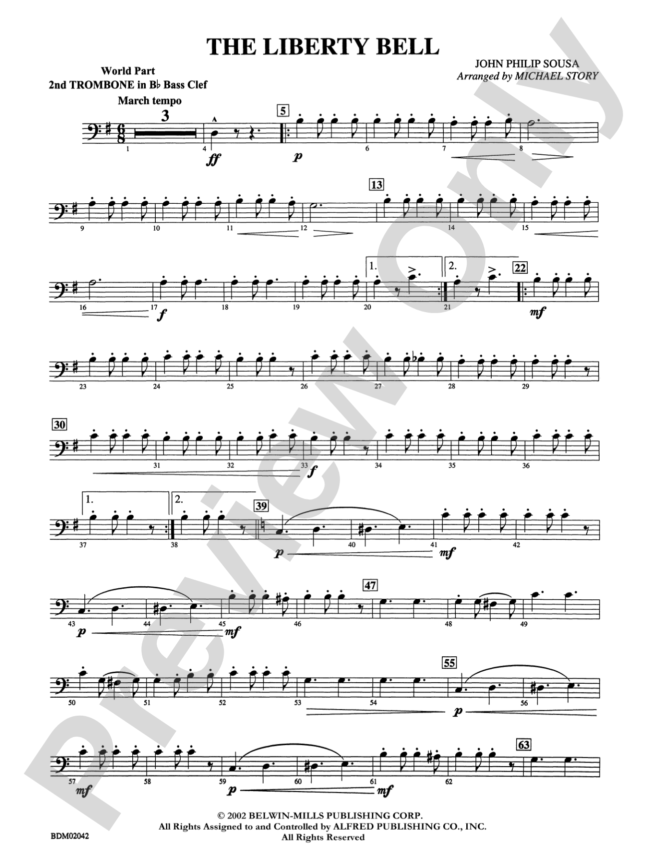 The Liberty Bell: (wp) 2nd B-flat Trombone B.C.