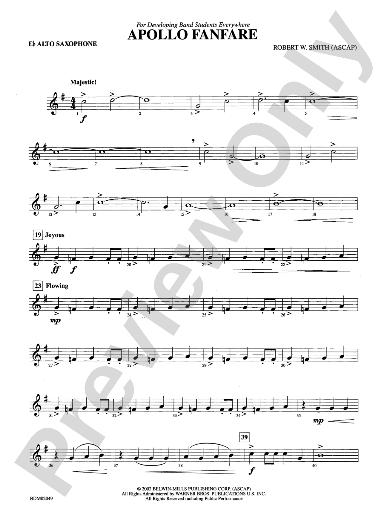 Apollo Fanfare: E-flat Alto Saxophone