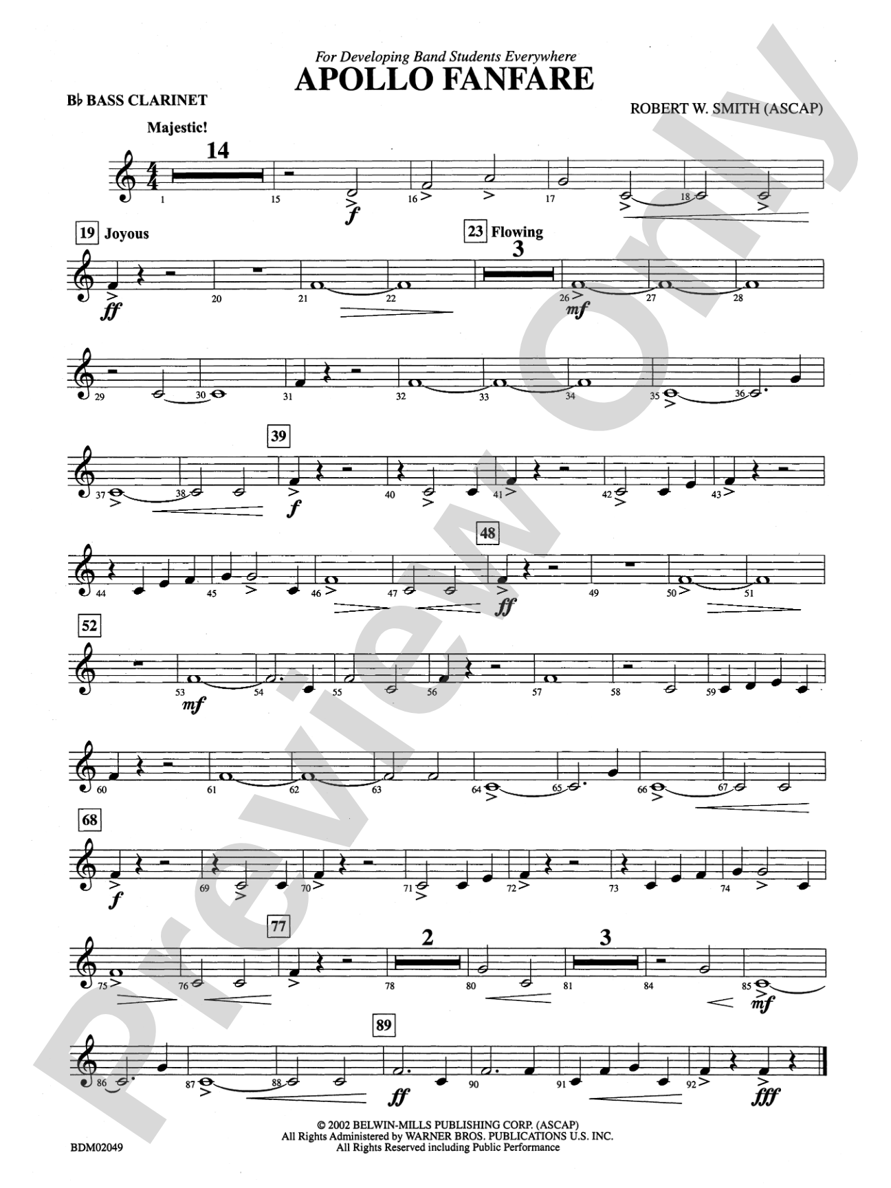 Apollo Fanfare: B-flat Bass Clarinet