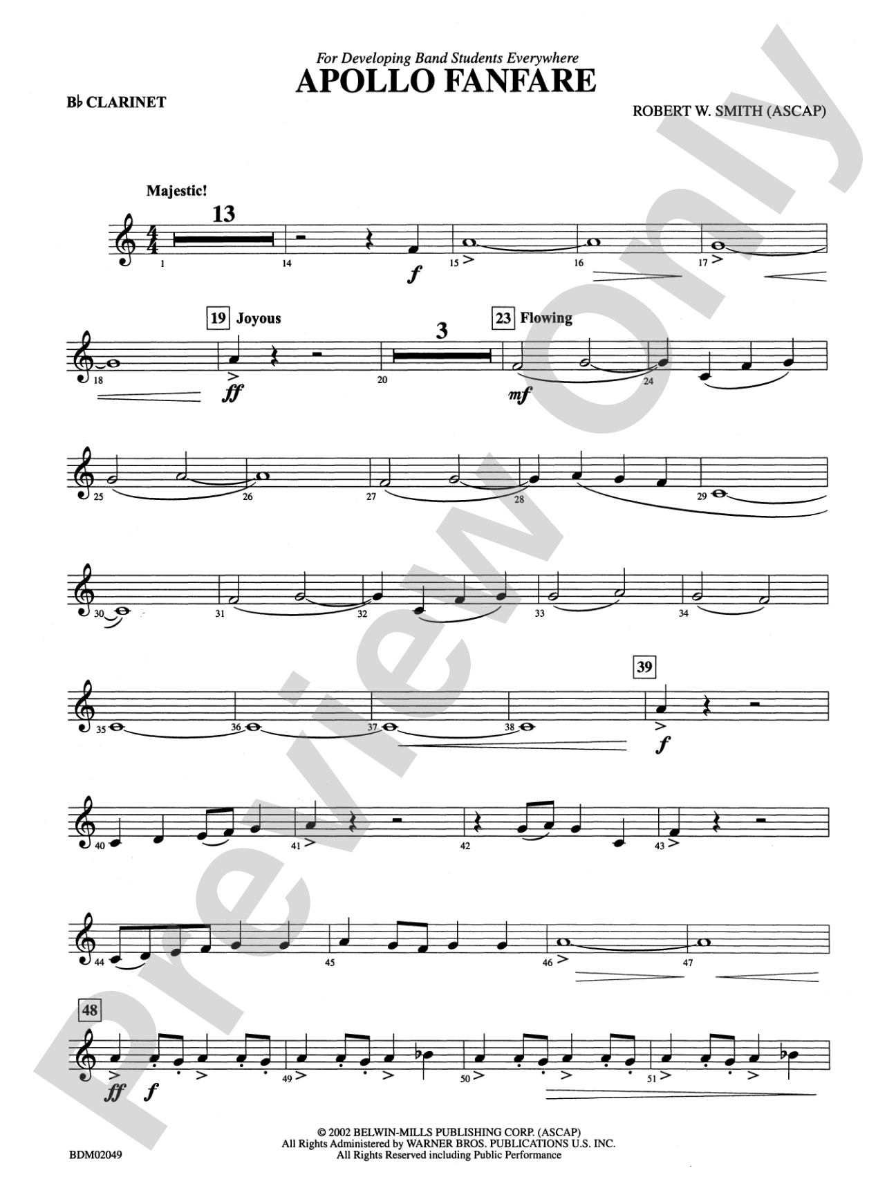 Apollo Fanfare: 1st B-flat Clarinet