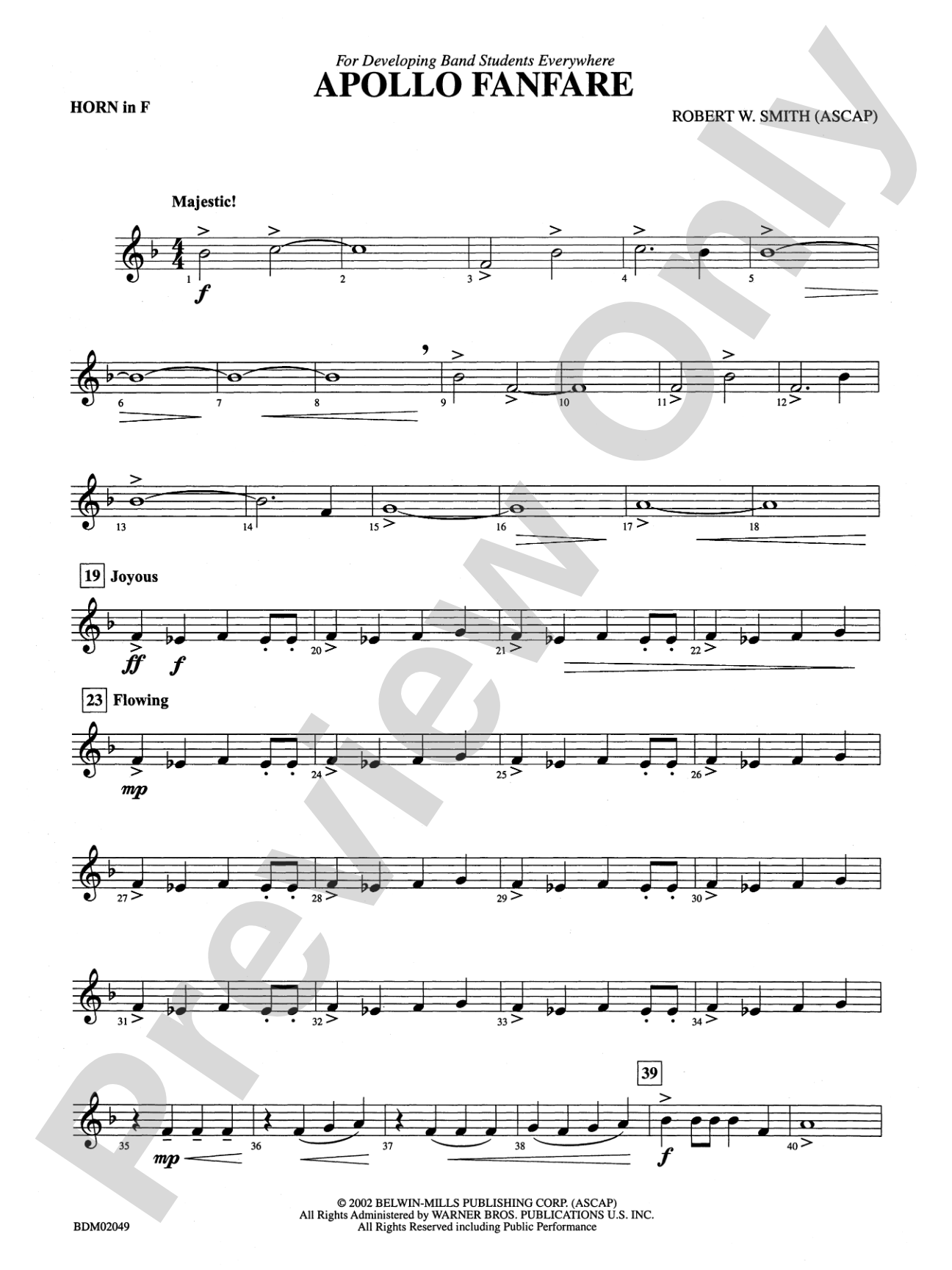 Apollo Fanfare: 1st F Horn
