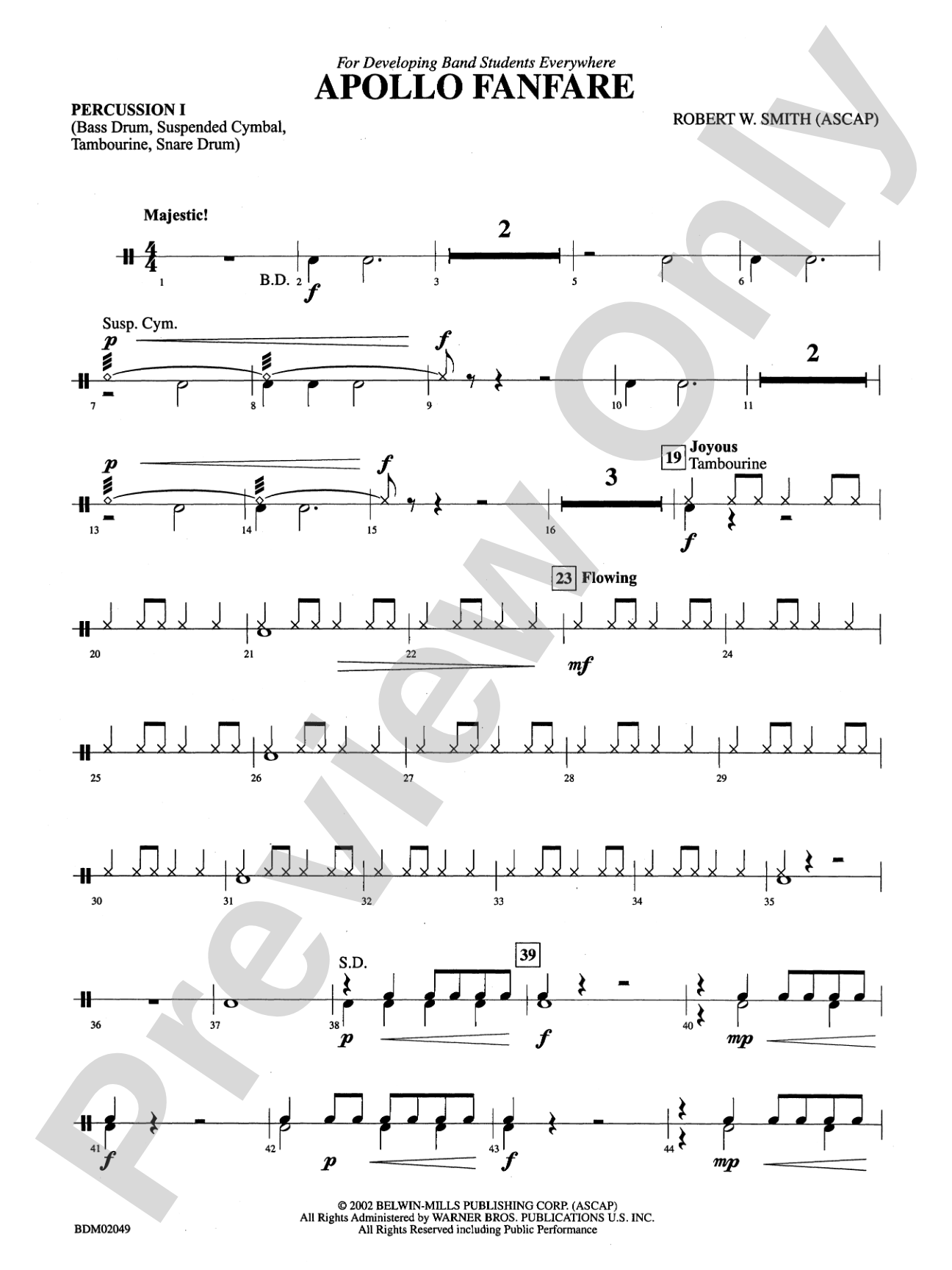 Apollo Fanfare: 1st Percussion