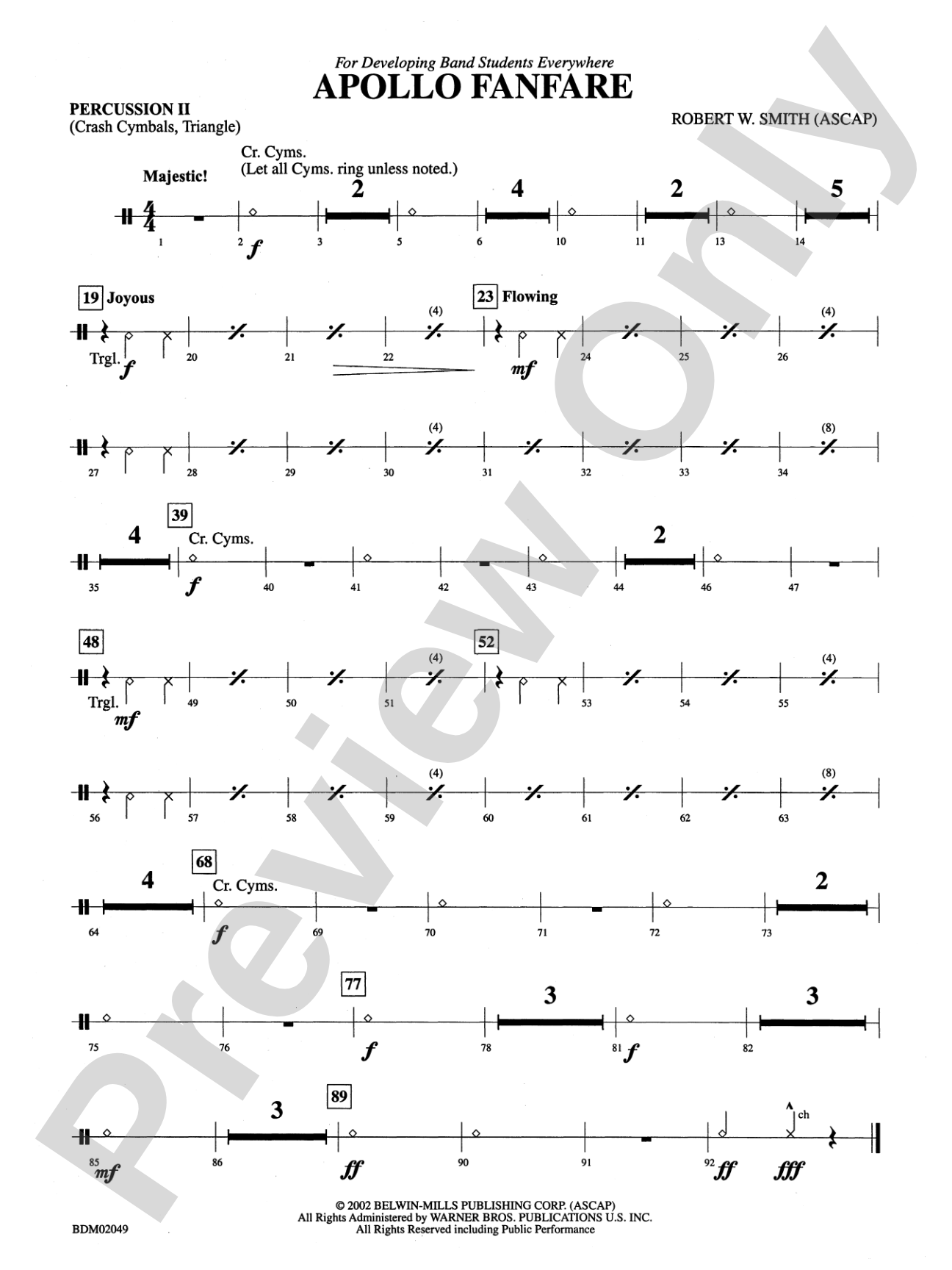 Apollo Fanfare: 2nd Percussion