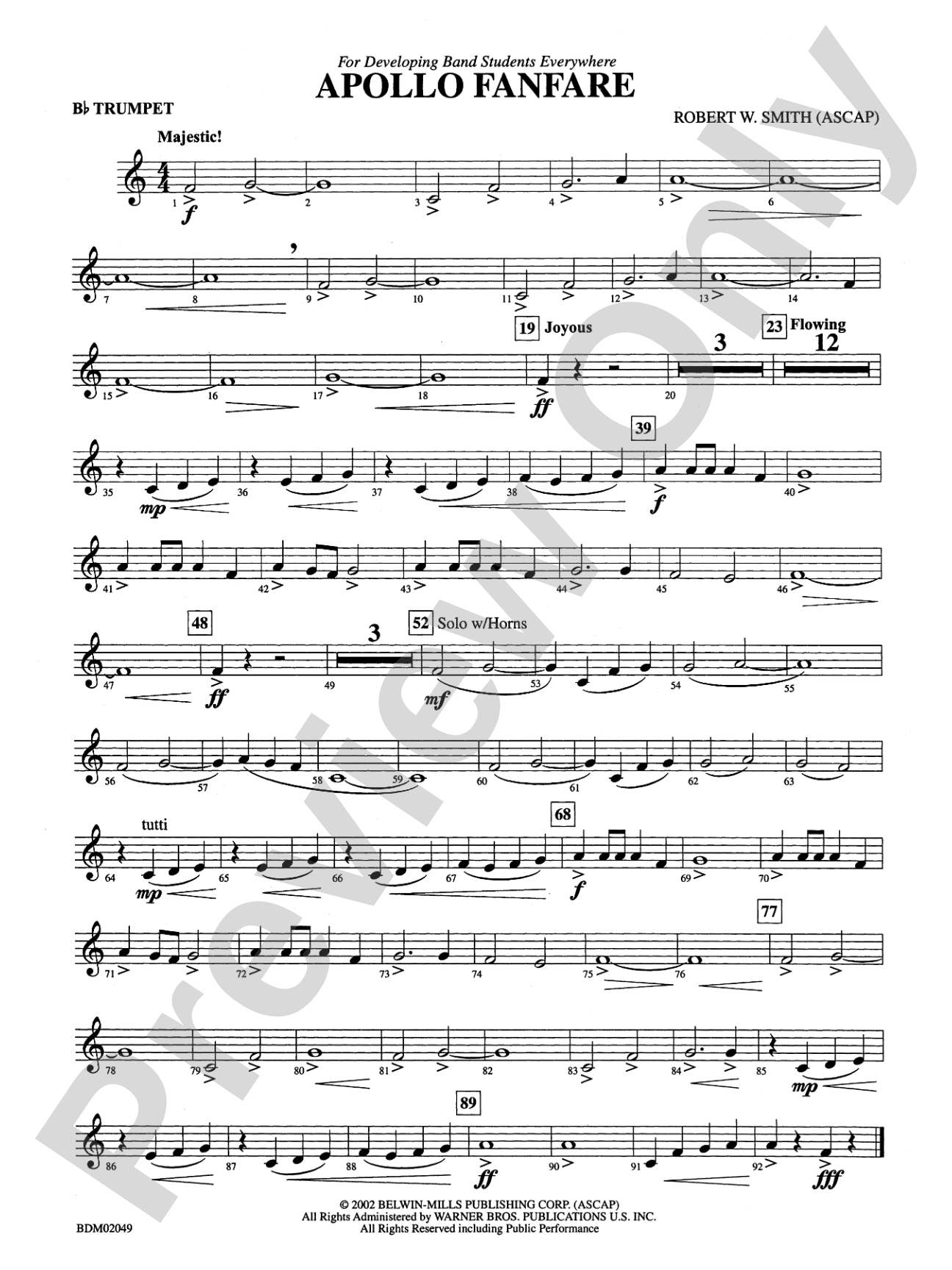 Apollo Fanfare: 1st B-flat Trumpet