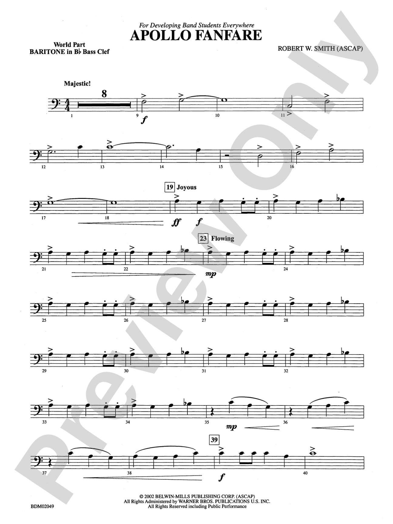 Apollo Fanfare: (wp) B-flat Baritone B.C.