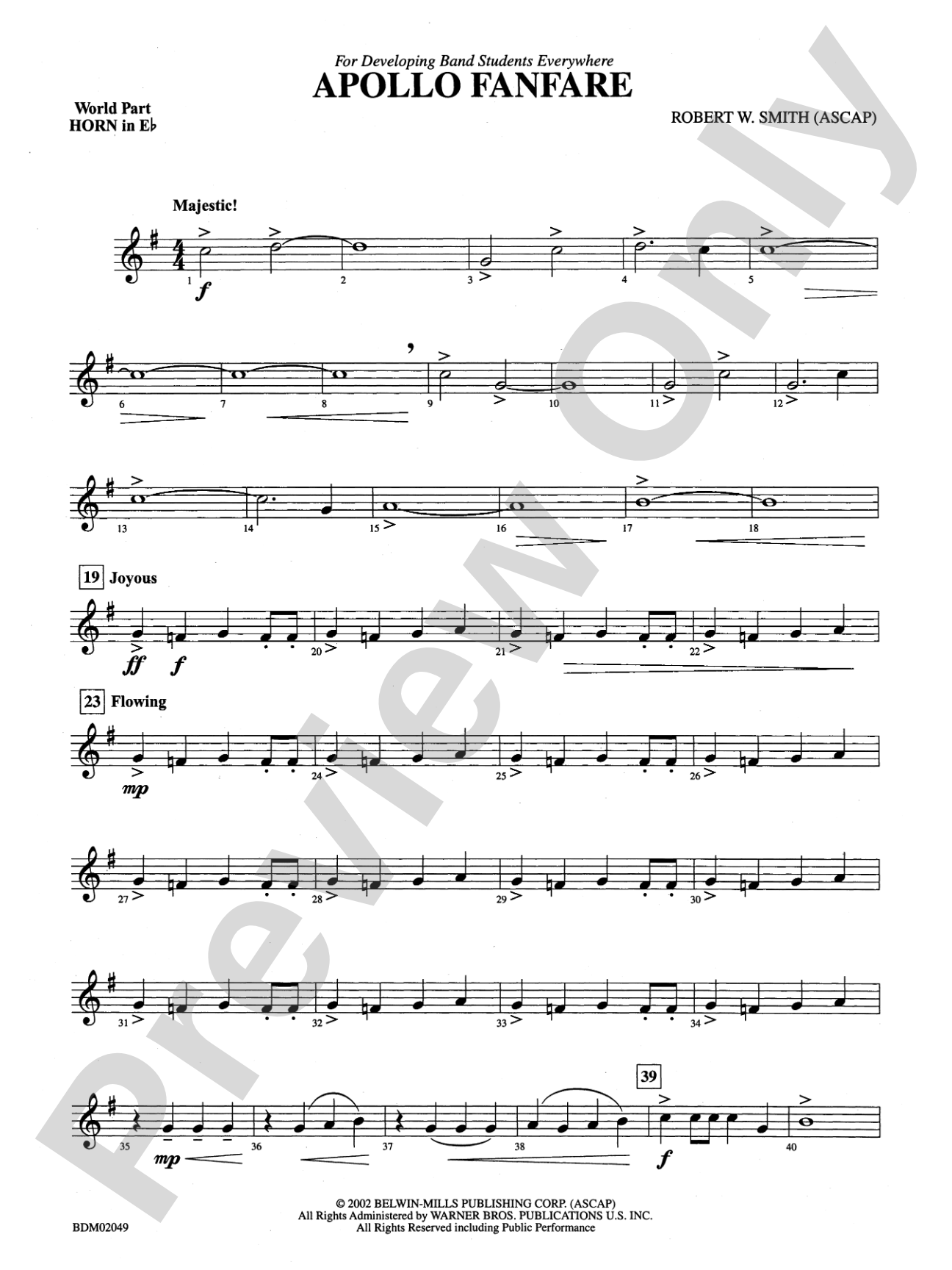 Apollo Fanfare: (wp) 1st Horn in E-flat
