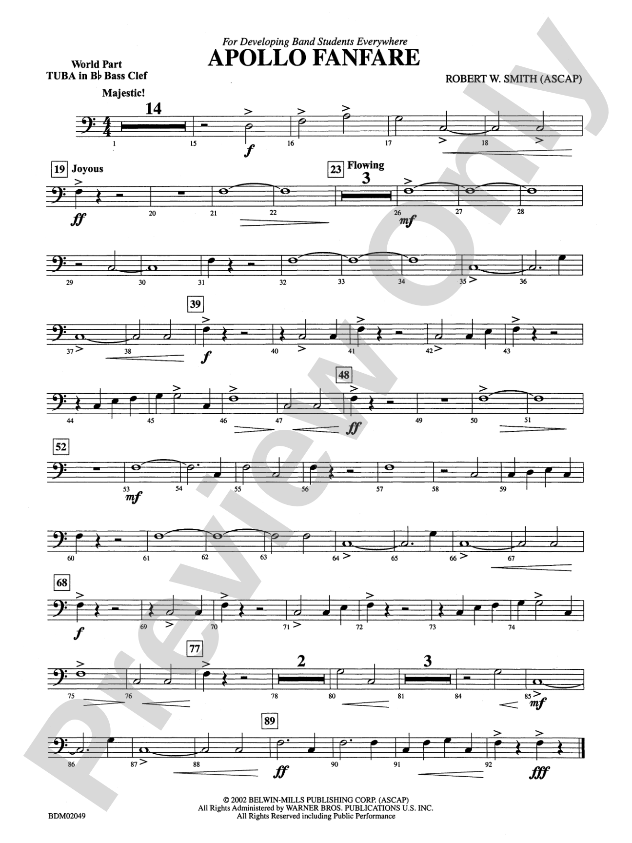 Apollo Fanfare: (wp) B-flat Tuba B.C.