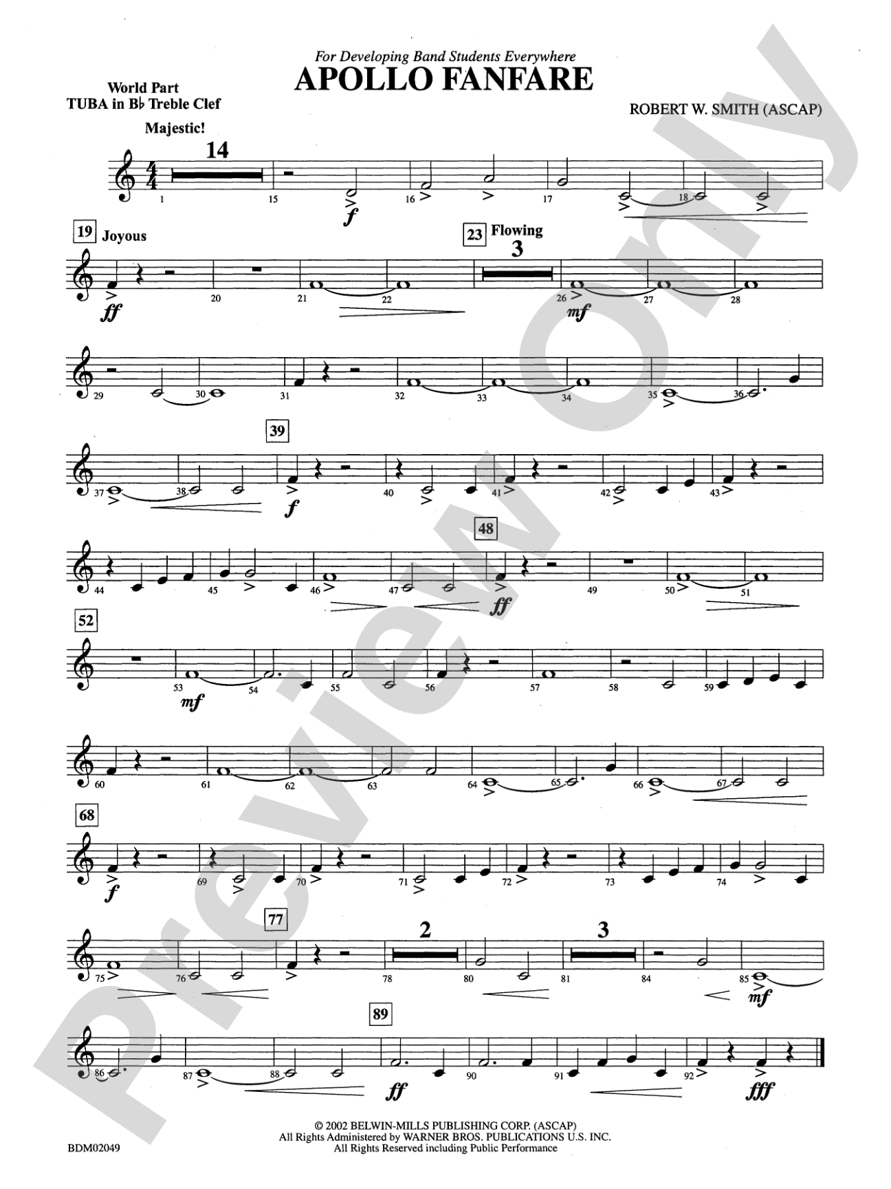 Apollo Fanfare: (wp) B-flat Tuba T.C.