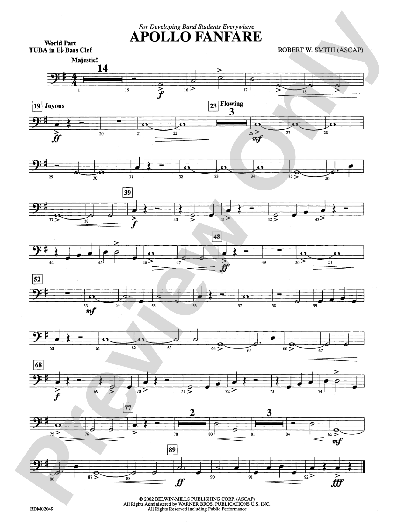 Apollo Fanfare: (wp) E-flat Tuba B.C.