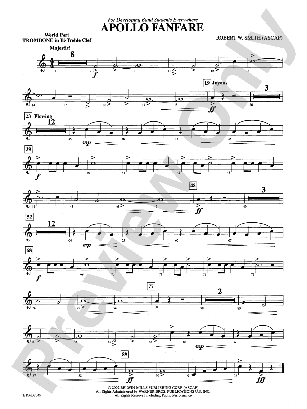 Apollo Fanfare: (wp) 1st B-flat Trombone T.C.